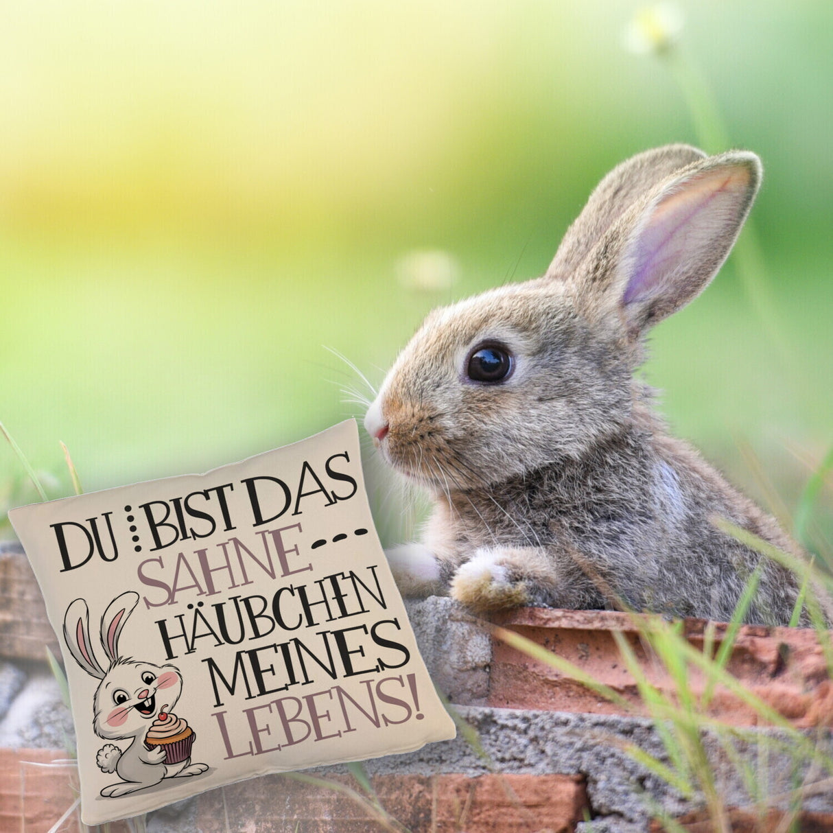 Hase Cupcake Kissen Sahnehäubchen meines Lebens