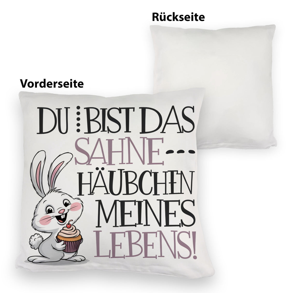 Hase Cupcake Kissen Sahnehäubchen meines Lebens