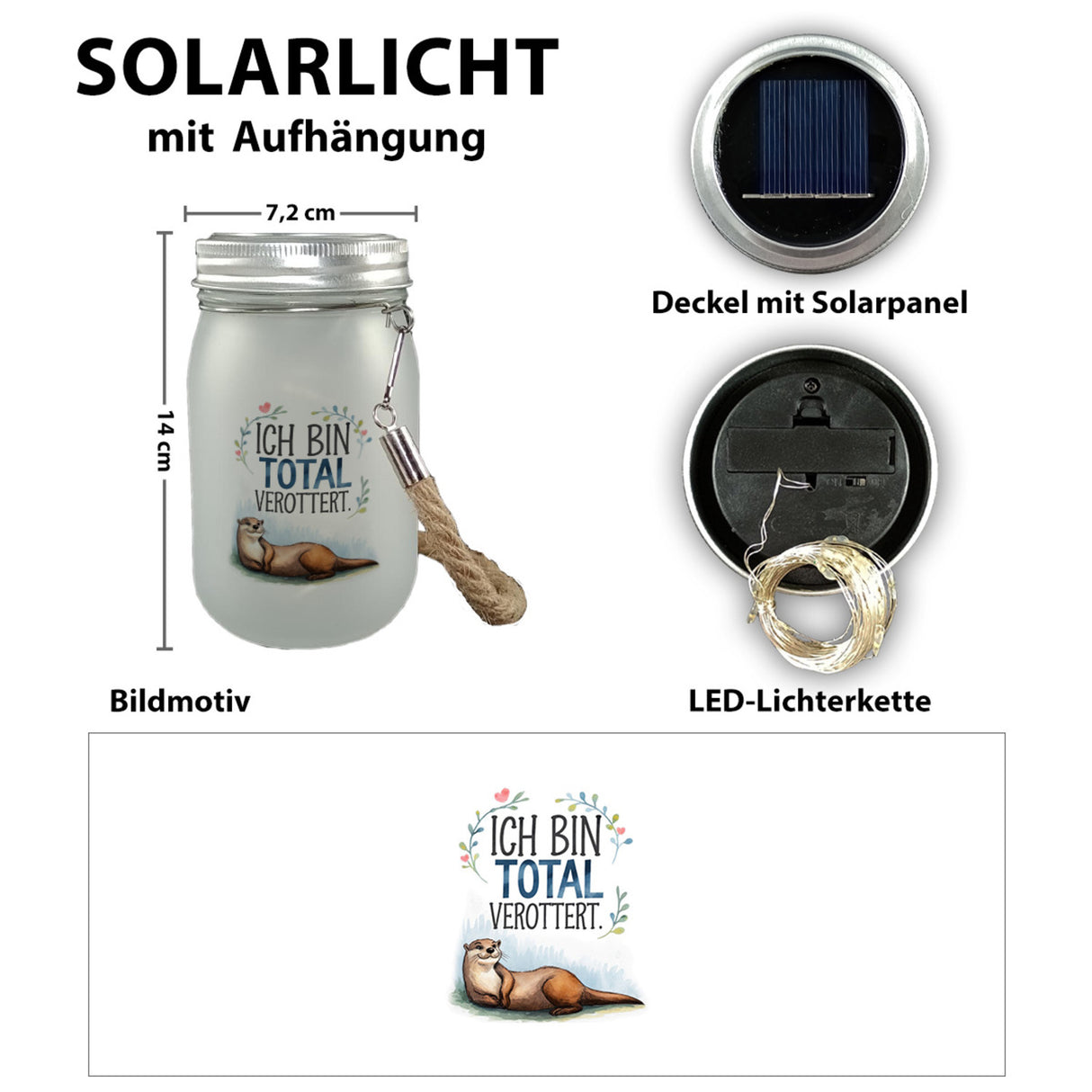 Niedlicher Otter Total verottert Solarlicht