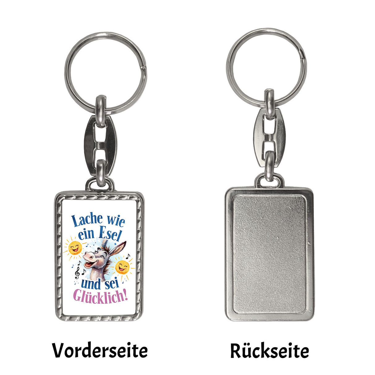 Fröhlicher Esel Lache und sei glücklich Schlüsselanhänger