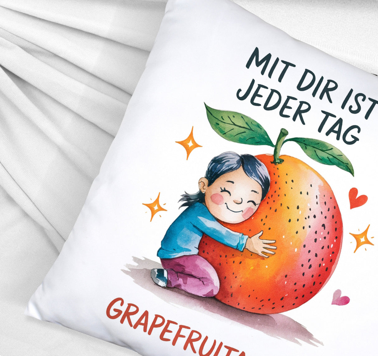 Grapefruit Umarmung Grapefruitastic Kissen
