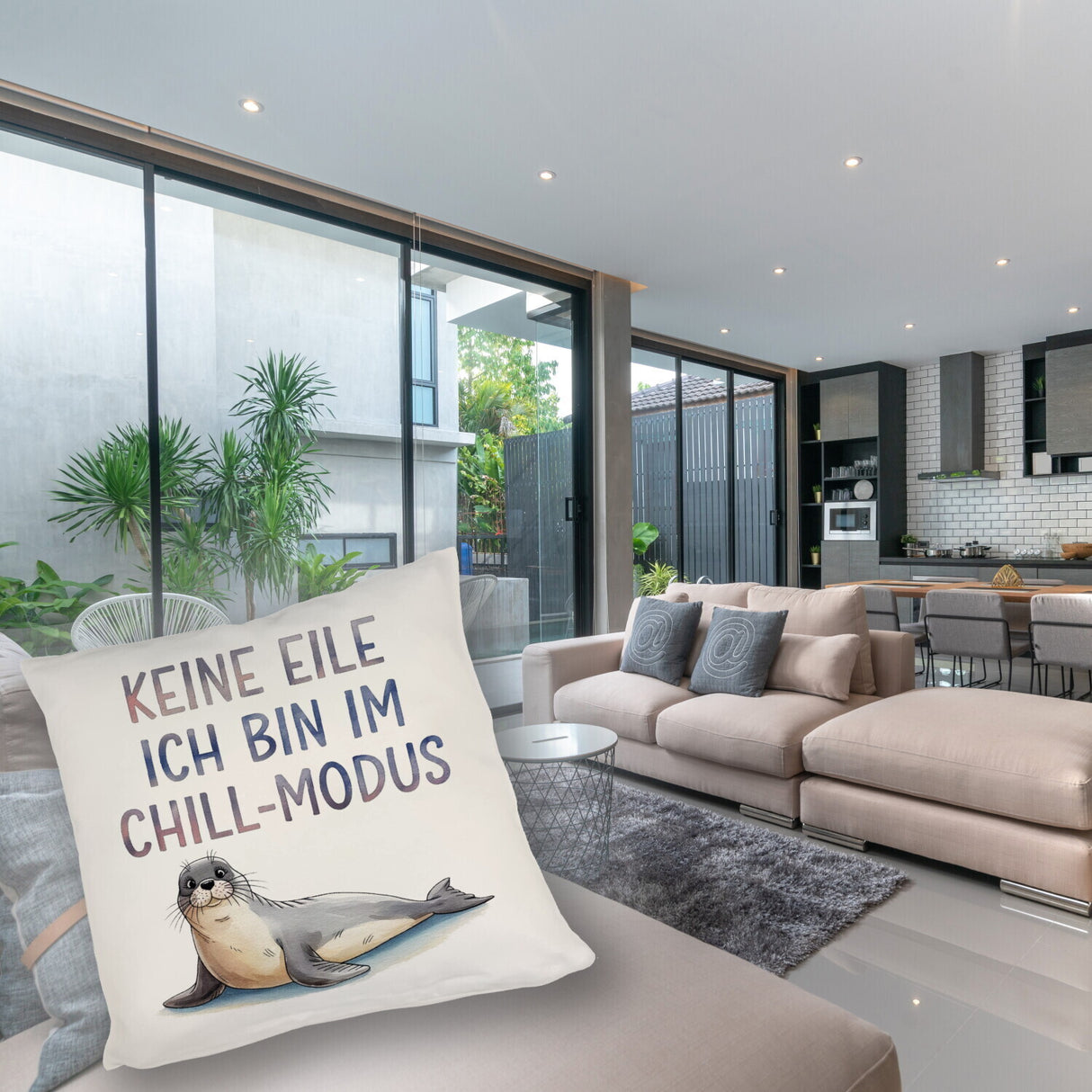 Seehund im Chill Modus Kissen
