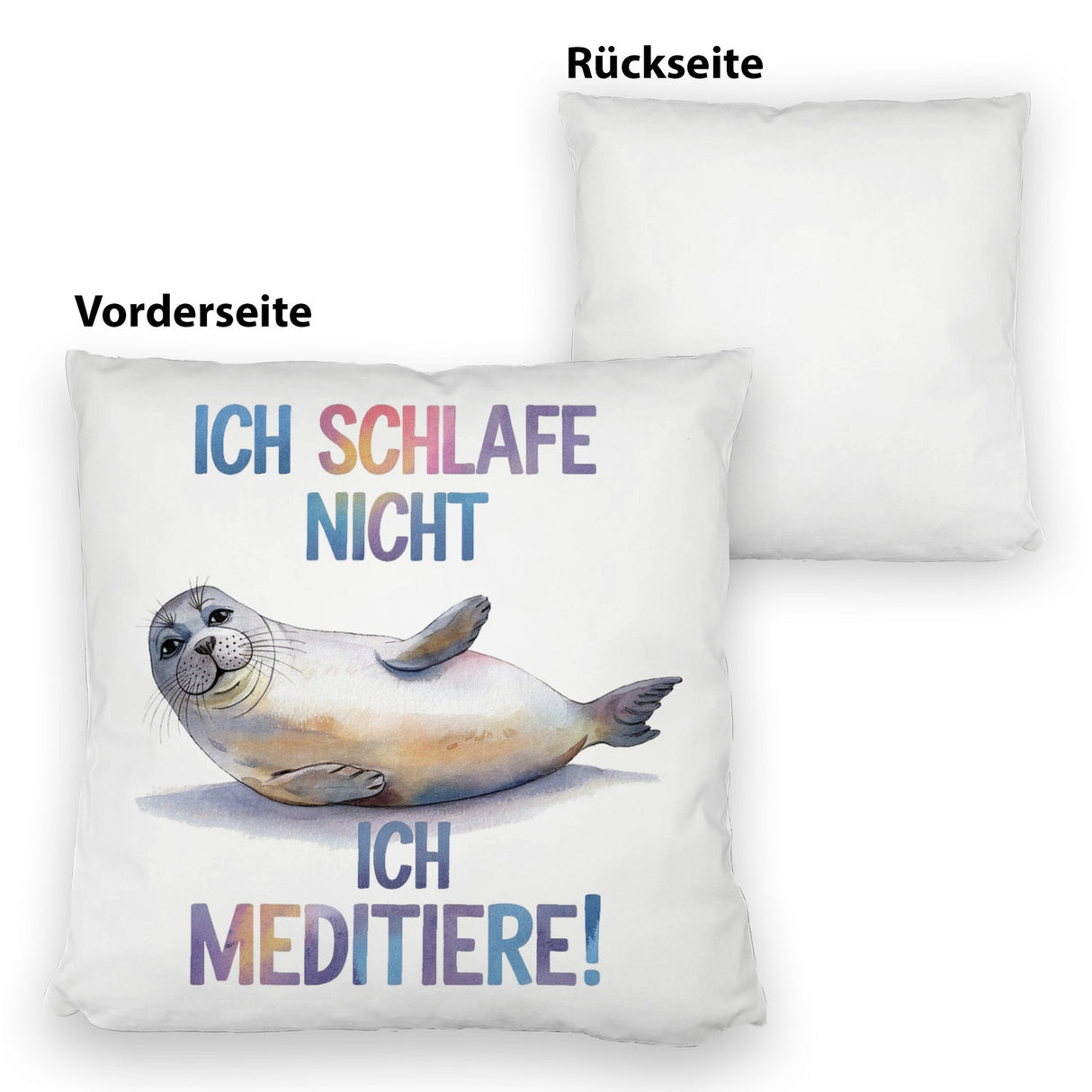 Robbe - schlafe nicht sondern meditiere Kissen