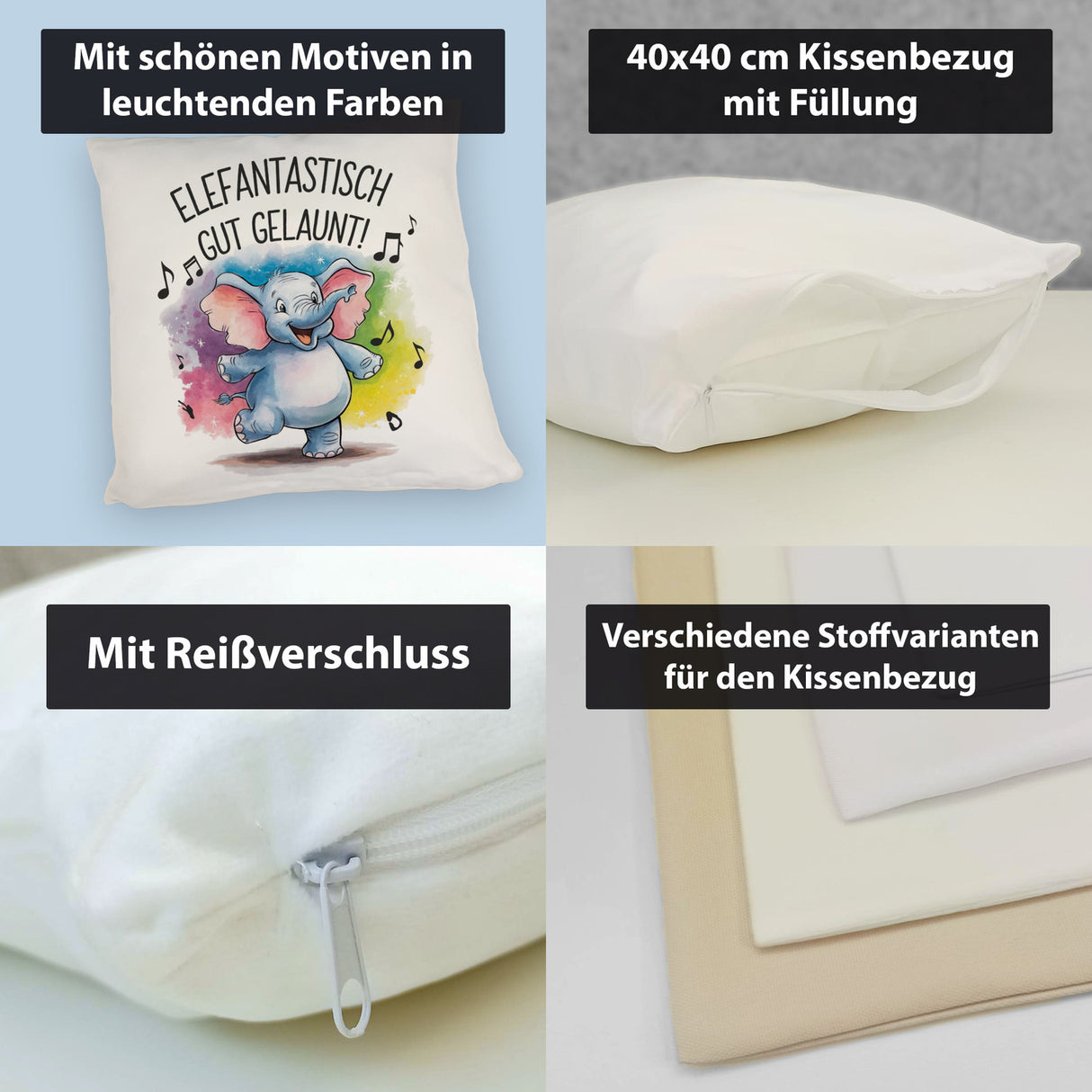 Tanzender Elefant - Elefantastisch gut gelaunt Kissen