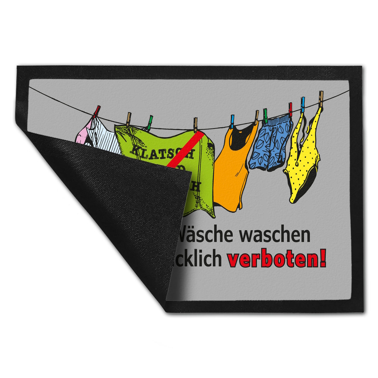 Klatsch und Tratsch Fußmatte in 35x50 cm mit Spruch: Tratsch und Klatsch verboten!