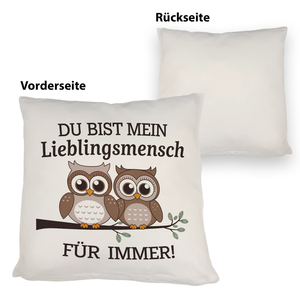 Zwei niedliche Eulen Lieblingsmensch Kissen