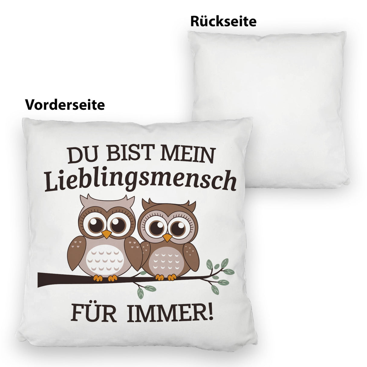 Zwei niedliche Eulen Lieblingsmensch Kissen