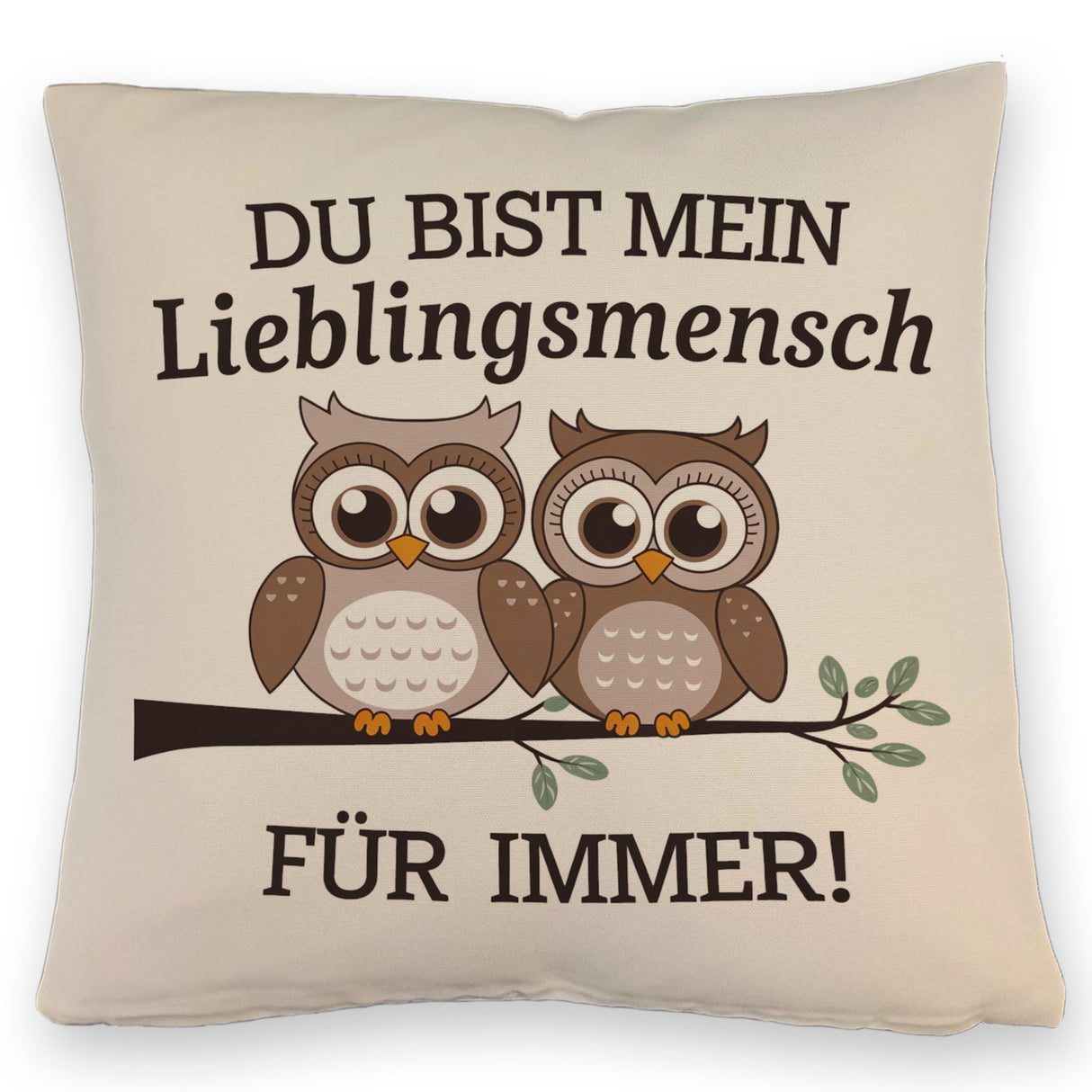 Zwei niedliche Eulen Lieblingsmensch Kissen