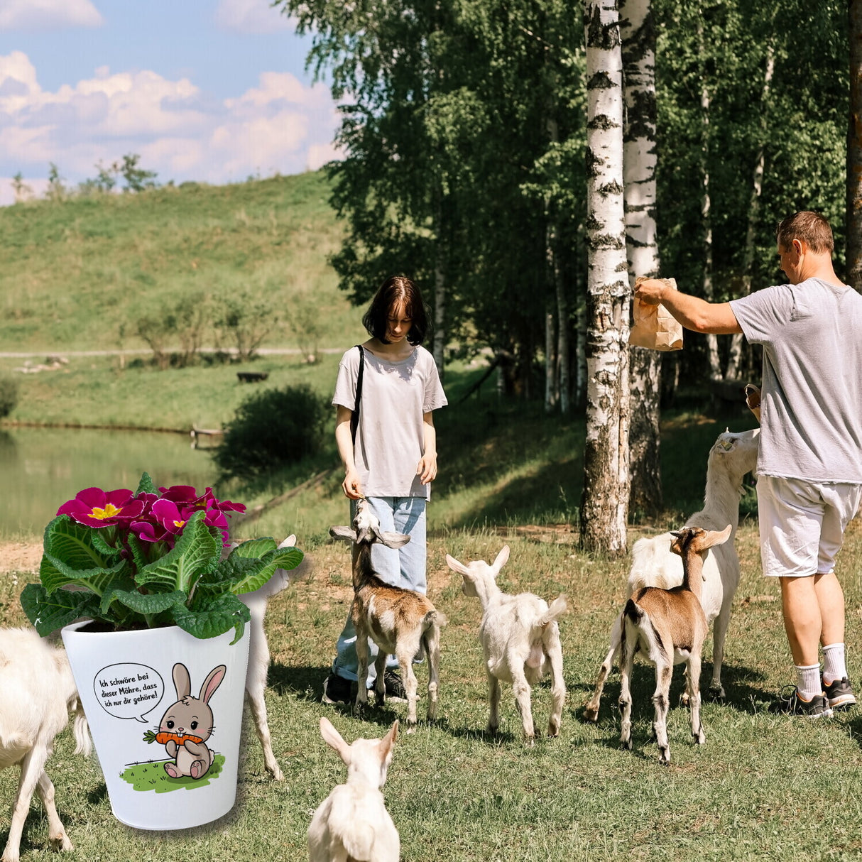 Ich gehöre dir Blumentopf mit niedlichem Hasen