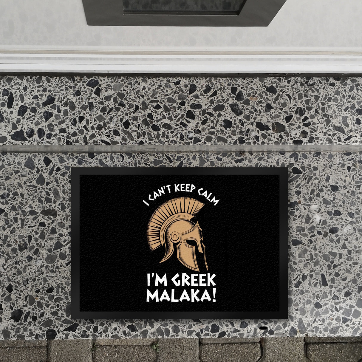 Griechischer Helm Fußmatte in 35x50 cm - I can't keep calm Malaka