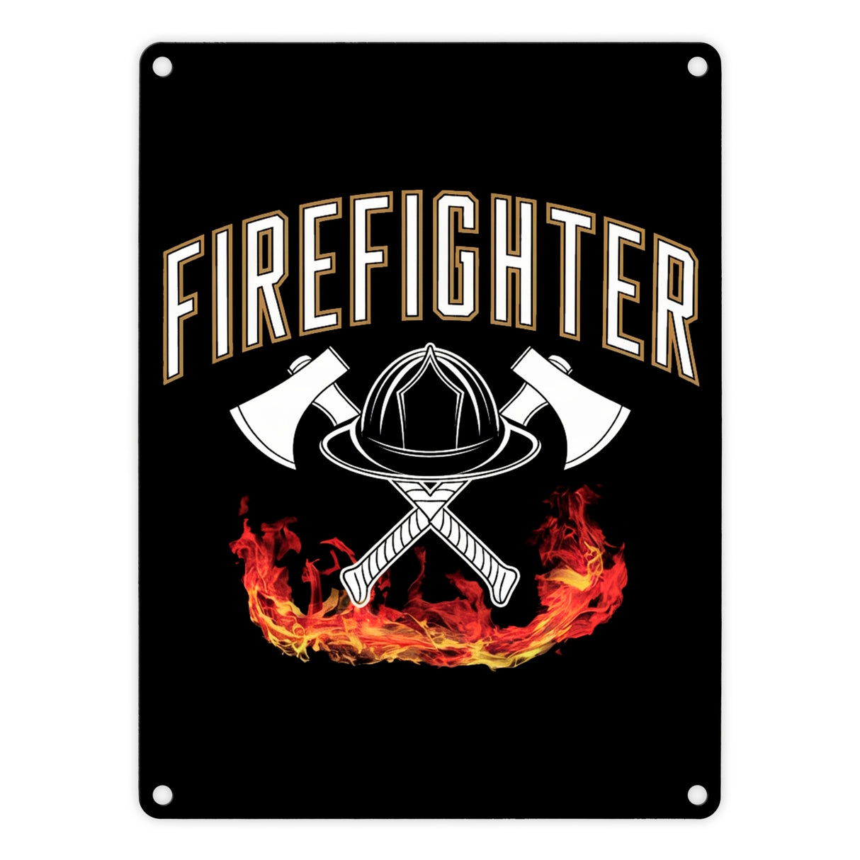 Feuerwehrhelm FIREFIGHTER Metallschild in 15x20 cm für Feuerwehrleute