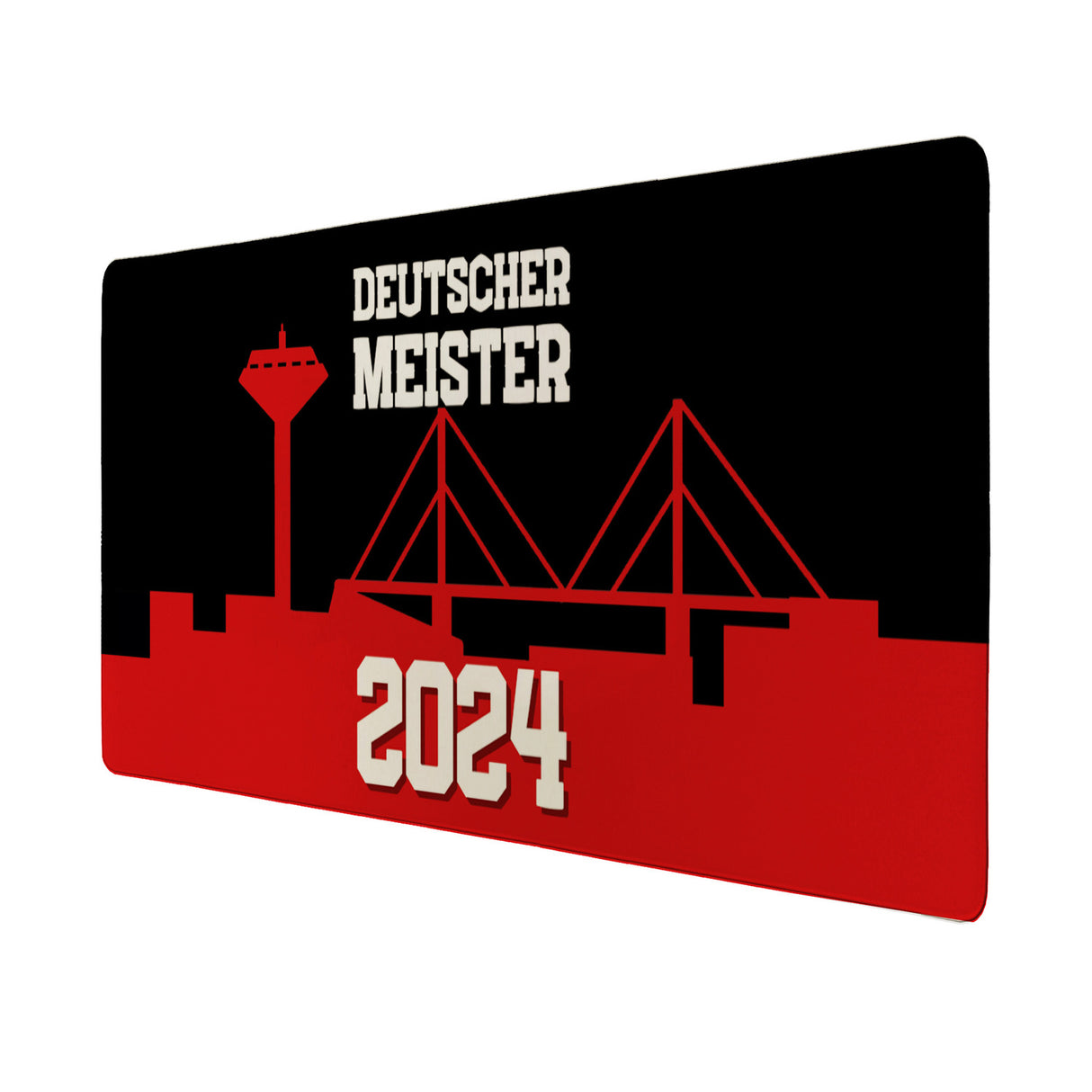 Leverkusen Schreibtischunterlage 69x31cm XXL Mauspad mit Spruch DEUTSCHER MEISTER 2024