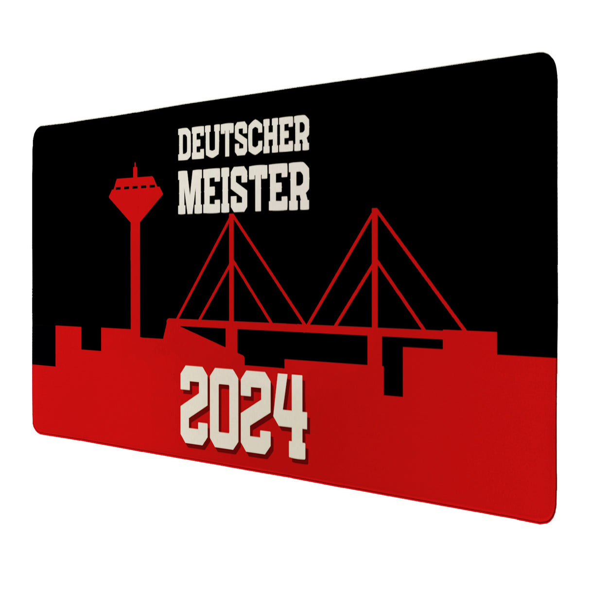 Leverkusen Schreibtischunterlage 69x31cm XXL Mauspad mit Spruch DEUTSCHER MEISTER 2024
