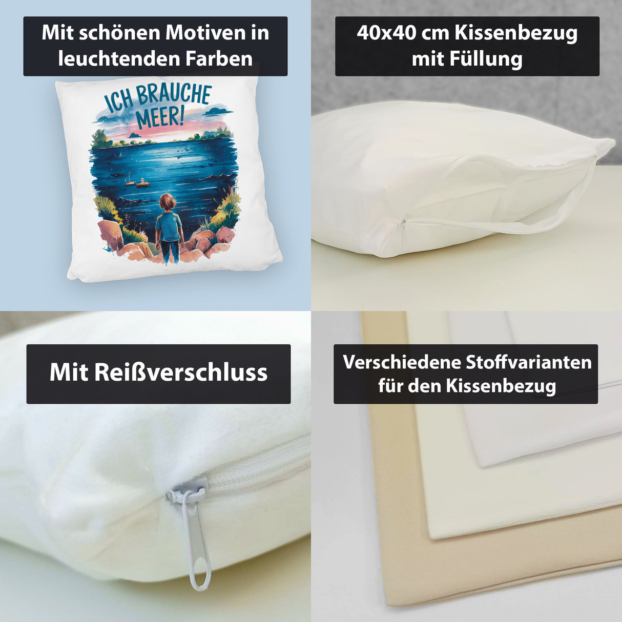 Ich brauche Meer! Kissen