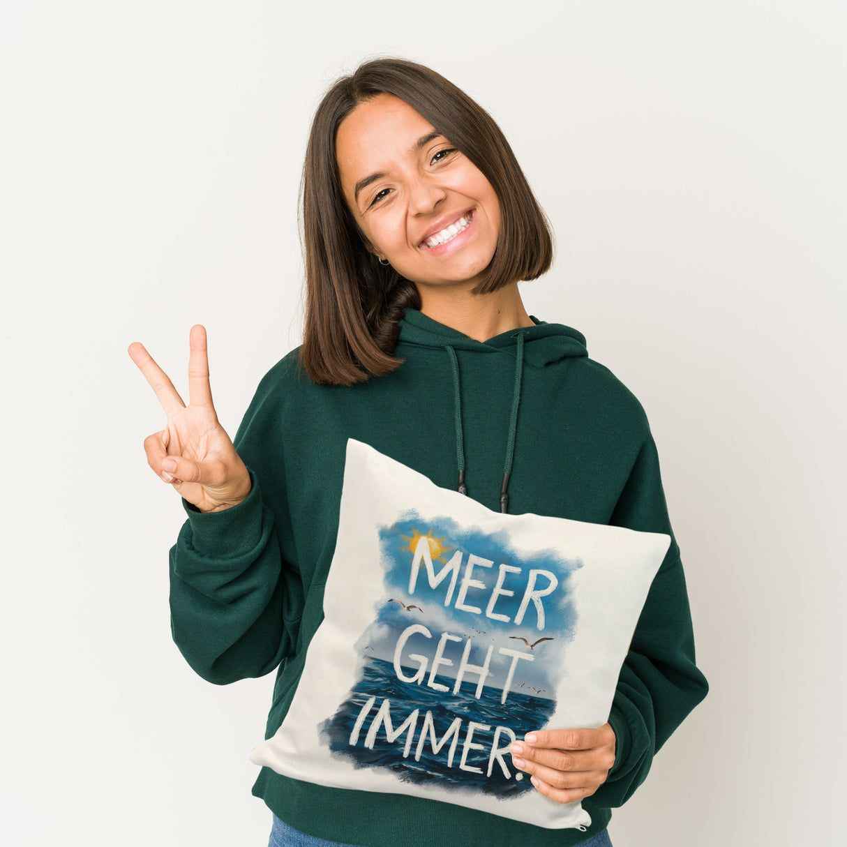 Meer geht immer Kissen Aquarell Design