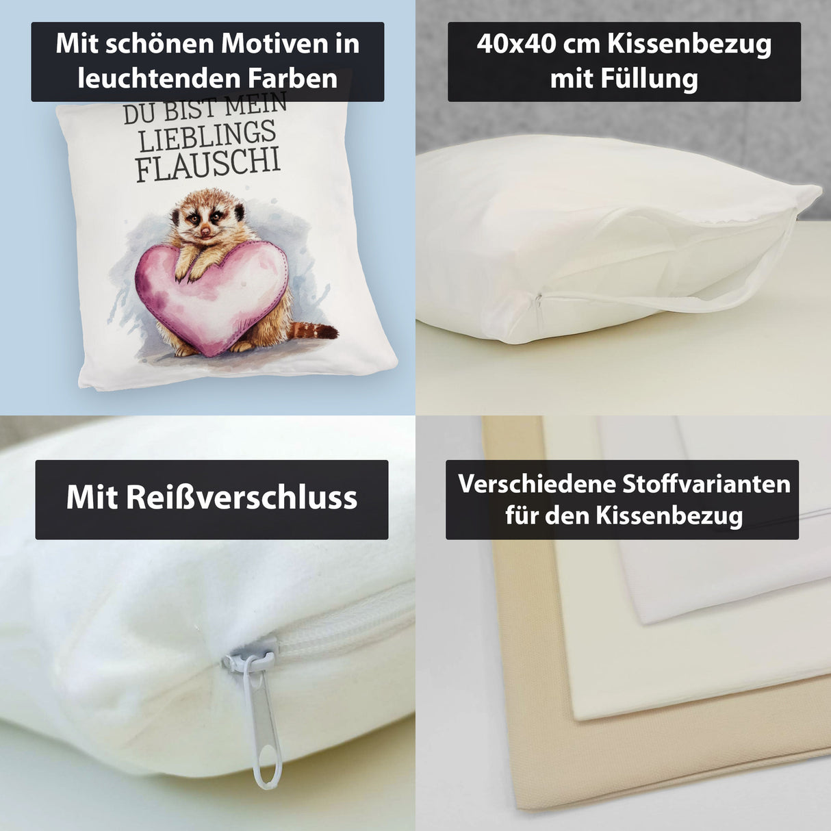Erdmännchen Lieblings Flauschi Kissen