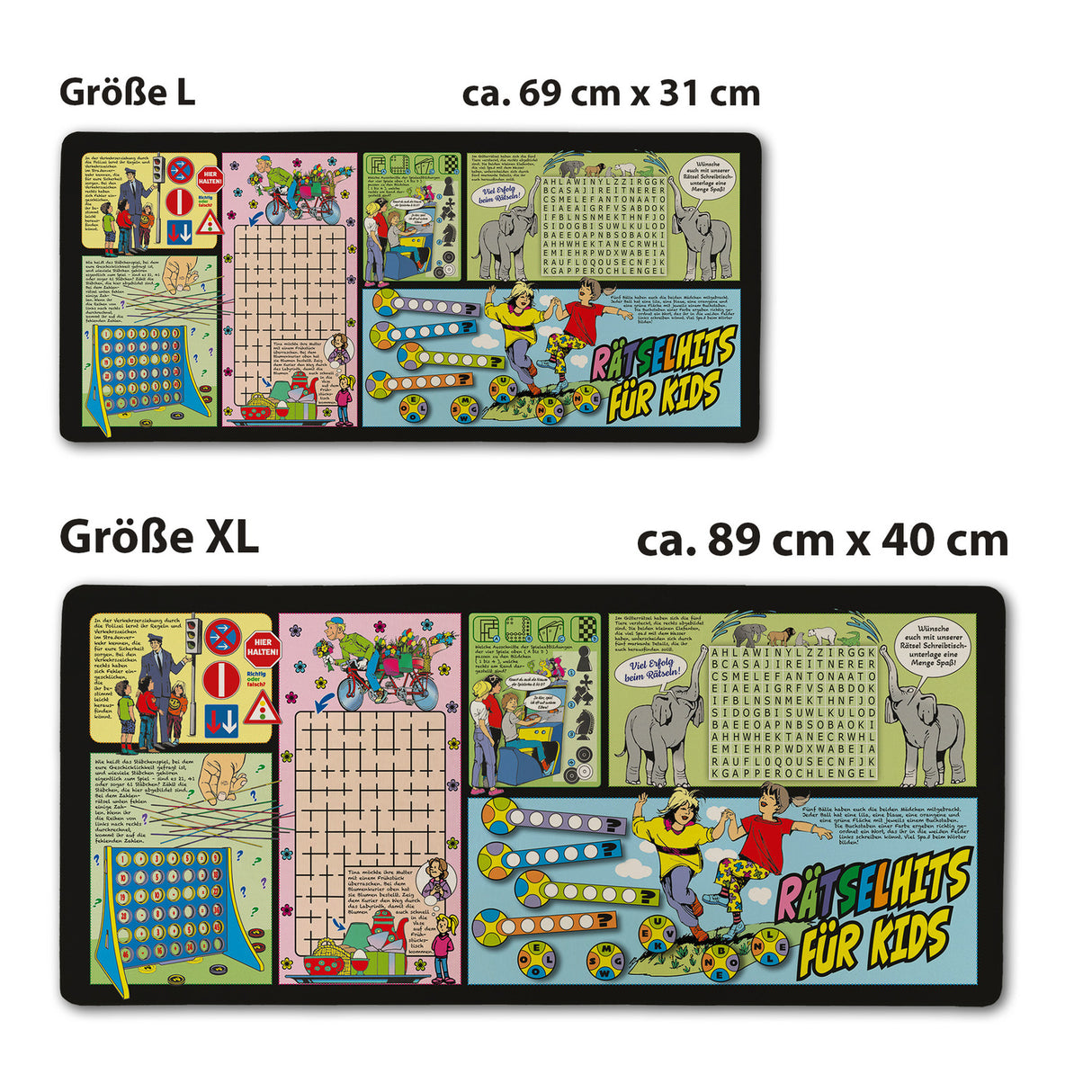 Rätselhits für Kids Schreibtischunterlage 69x31cm XXL Mauspad