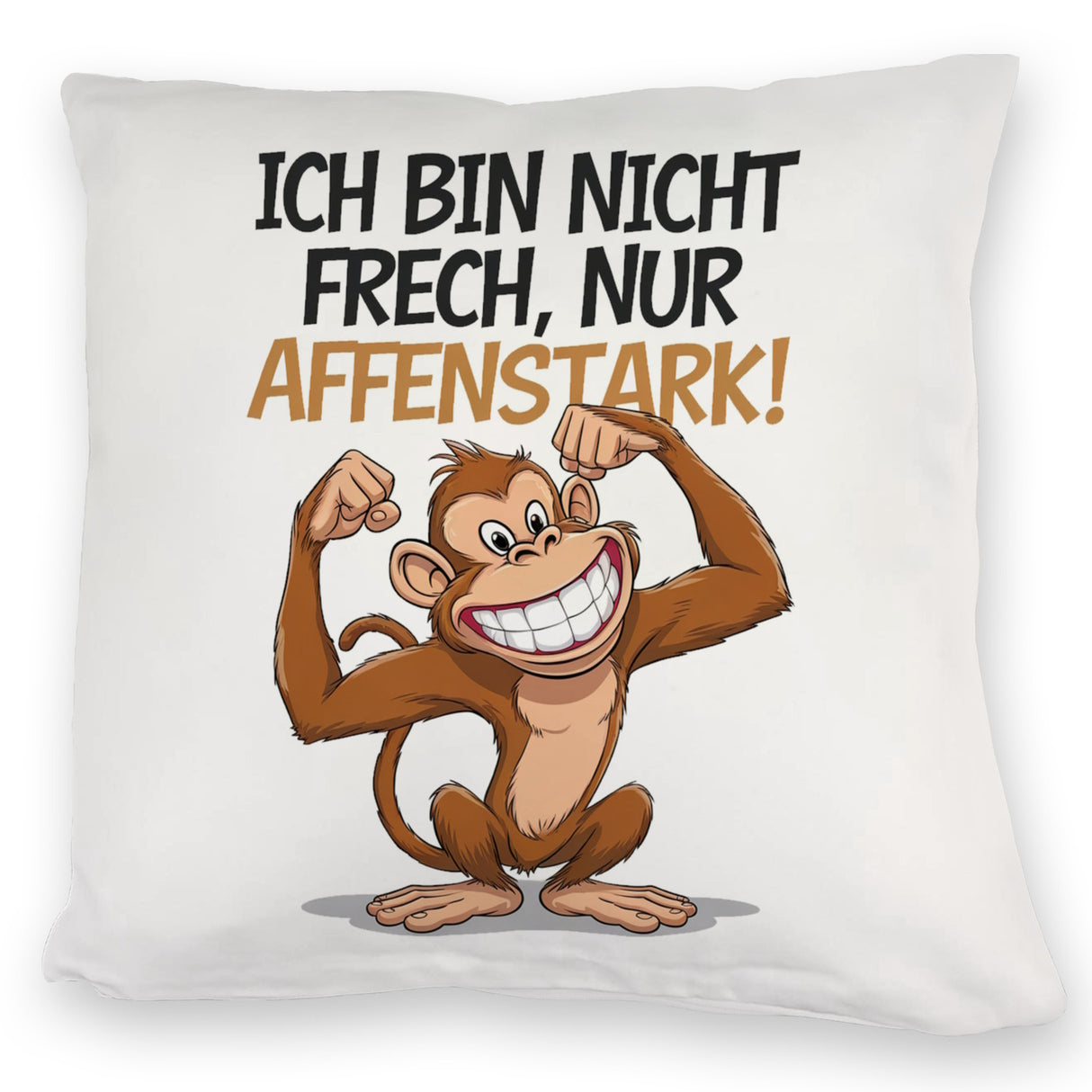 Nicht frech sondern Affenstark Kissen mit Cartoon Affe