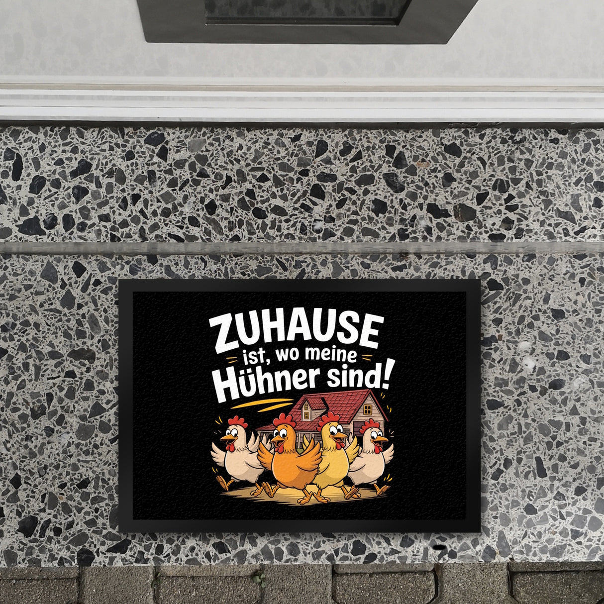 Zuhause ist, wo meine Hühner sind! Fußmatte in 35x50 cm