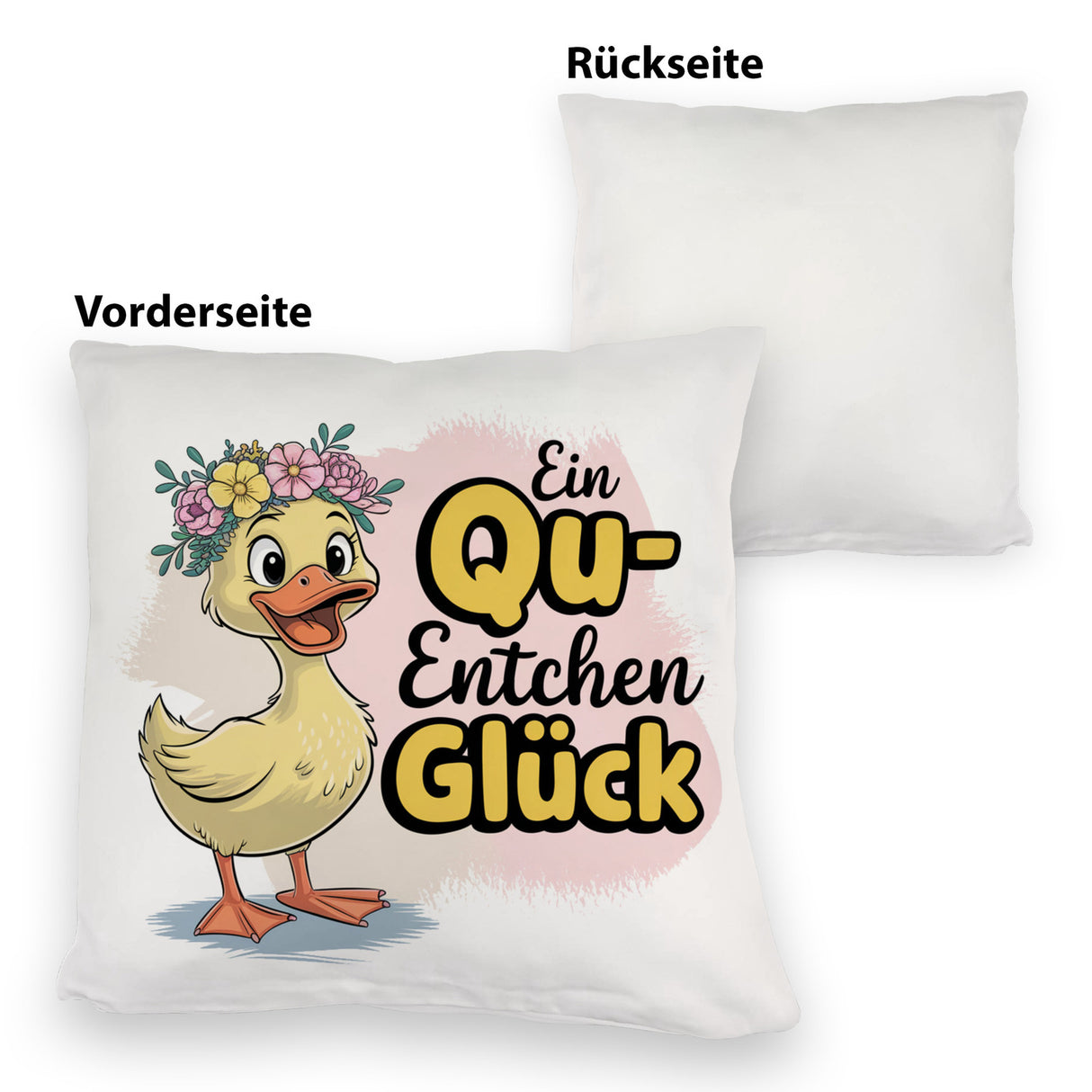 Gelbe Ente Kissen - Ein Qu-ENTCHEN Glück