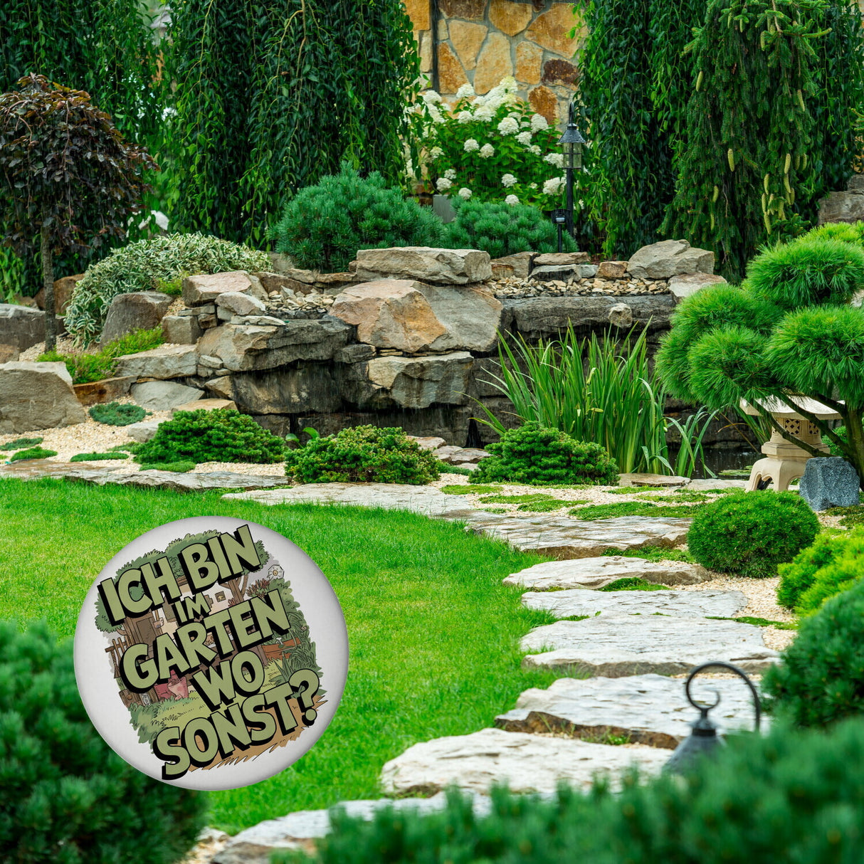Bin im Garten, wo sonst? Magnet Gartenszene