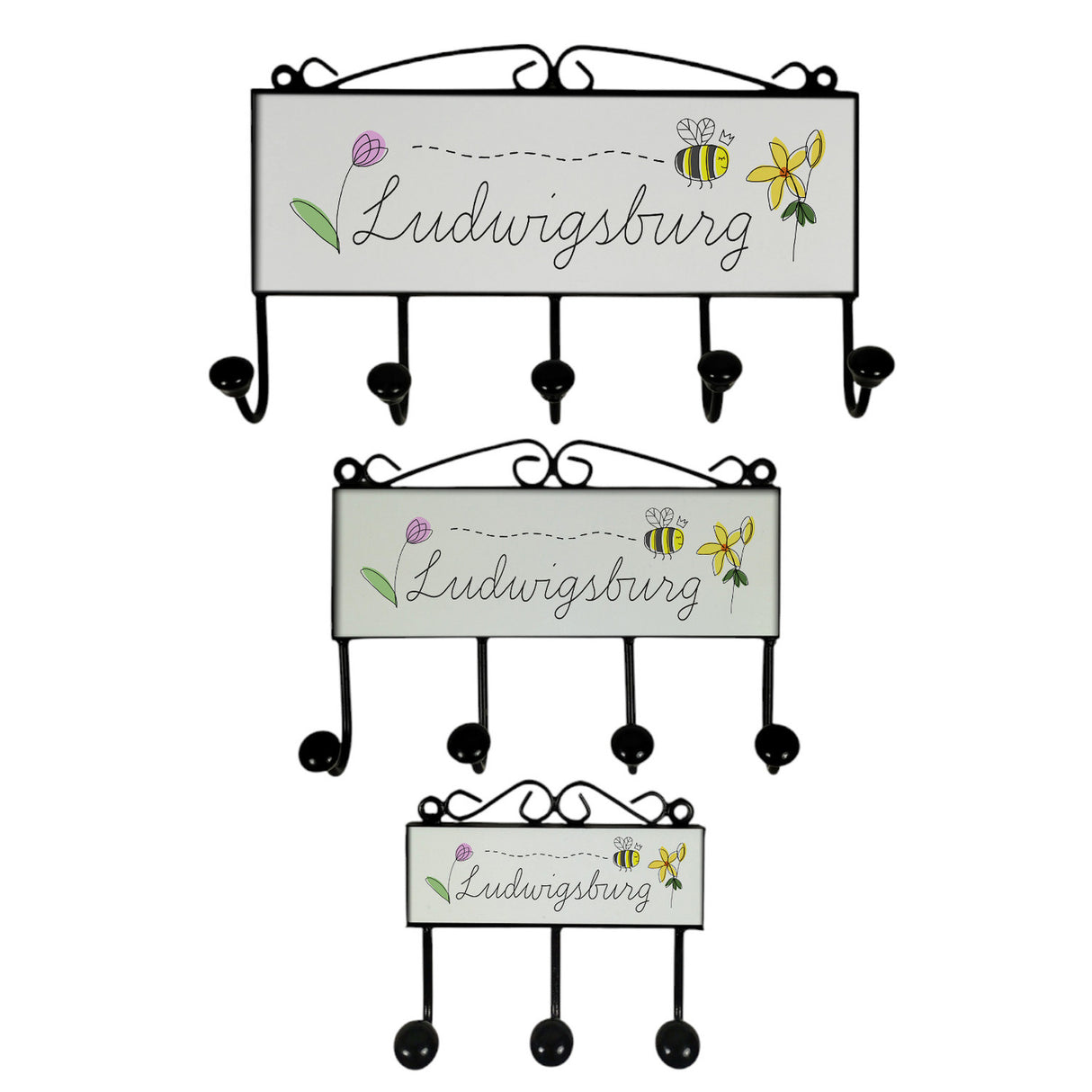 Ludwigsburg Kleiderhaken Leiste mit 3 Haken Ludwigsbiene