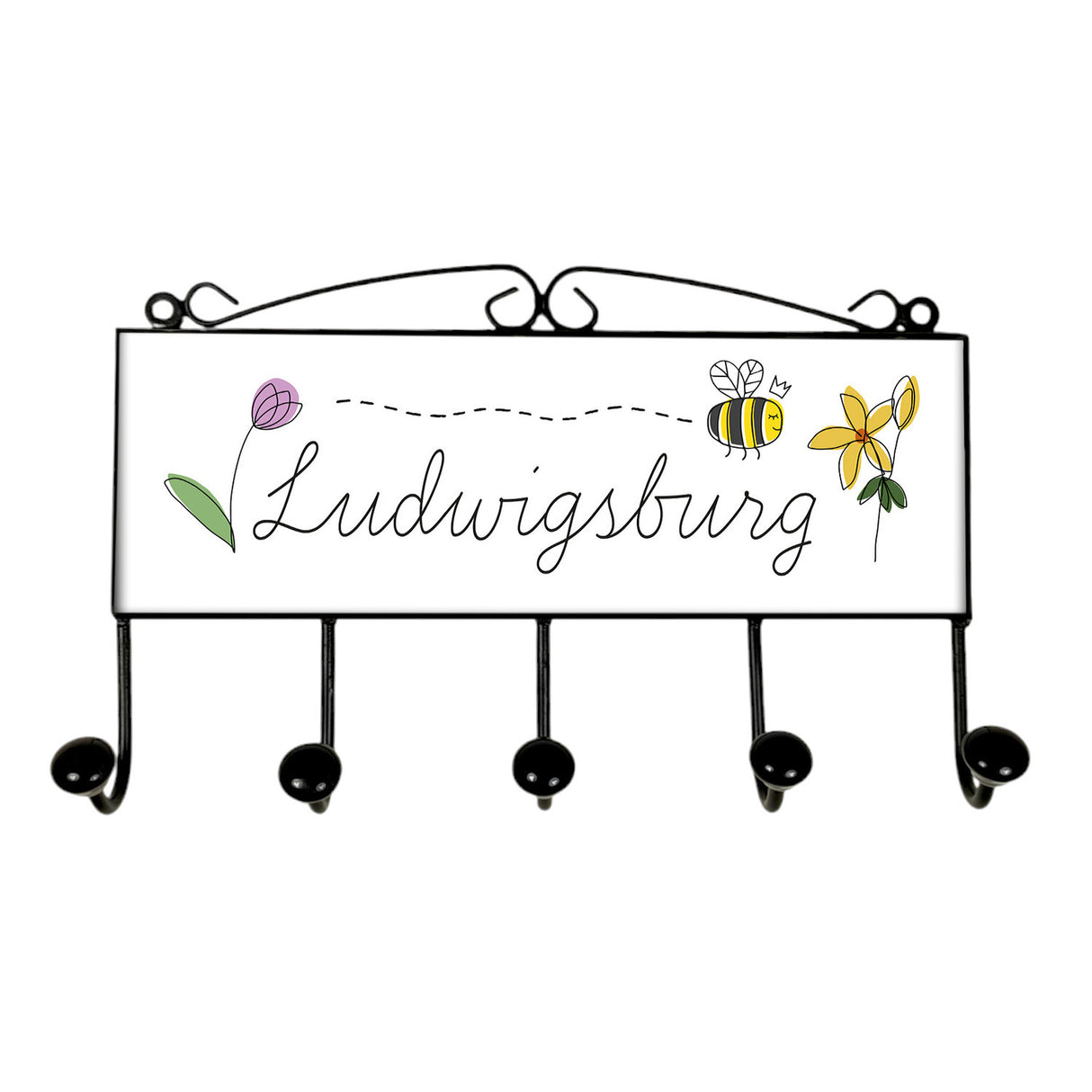 Ludwigsburg Kleiderhaken Leiste mit 3 Haken Ludwigsbiene