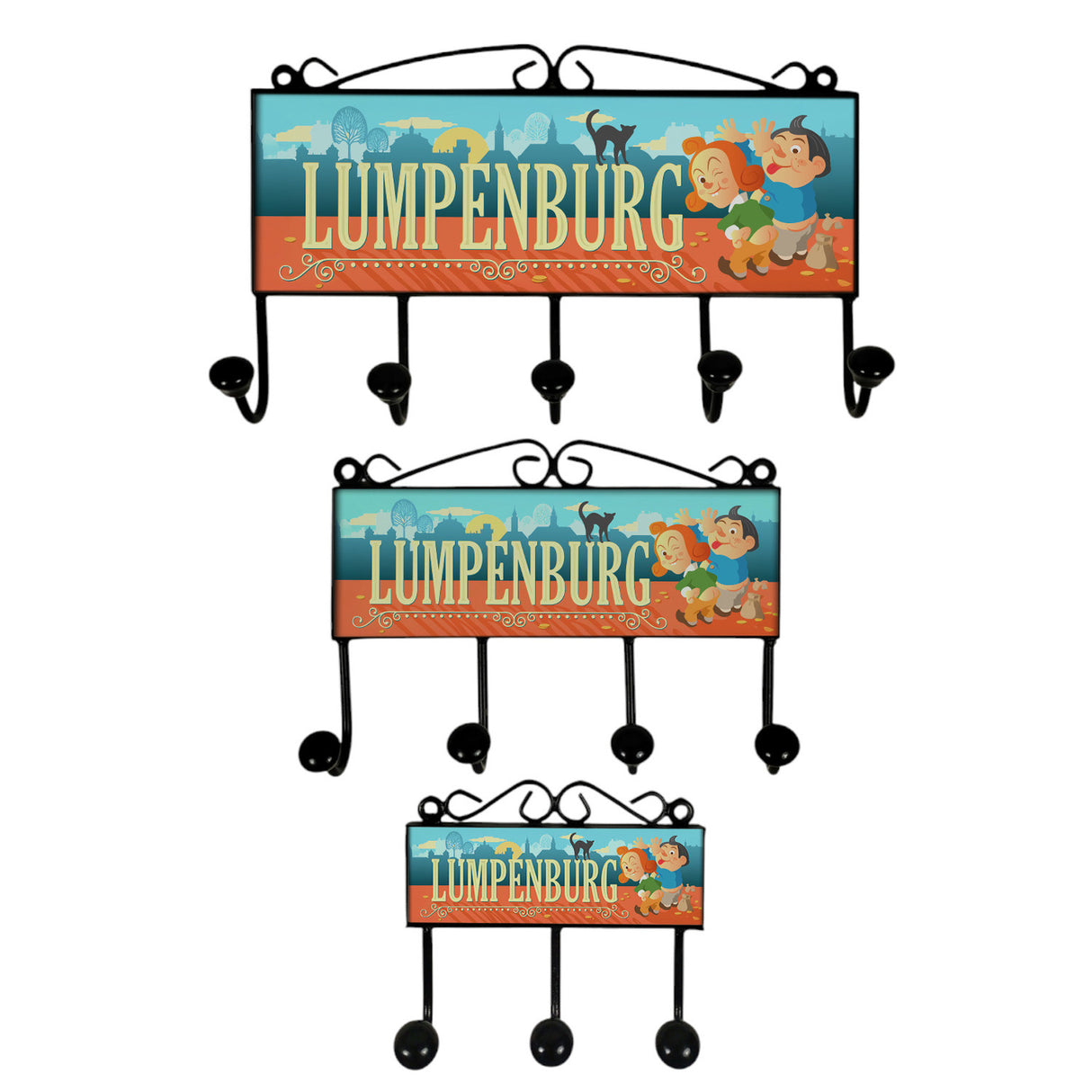 Ludwigsburg Lumpenburg Kleiderhaken mit Max und Moritz Kleiderhaken Leiste
