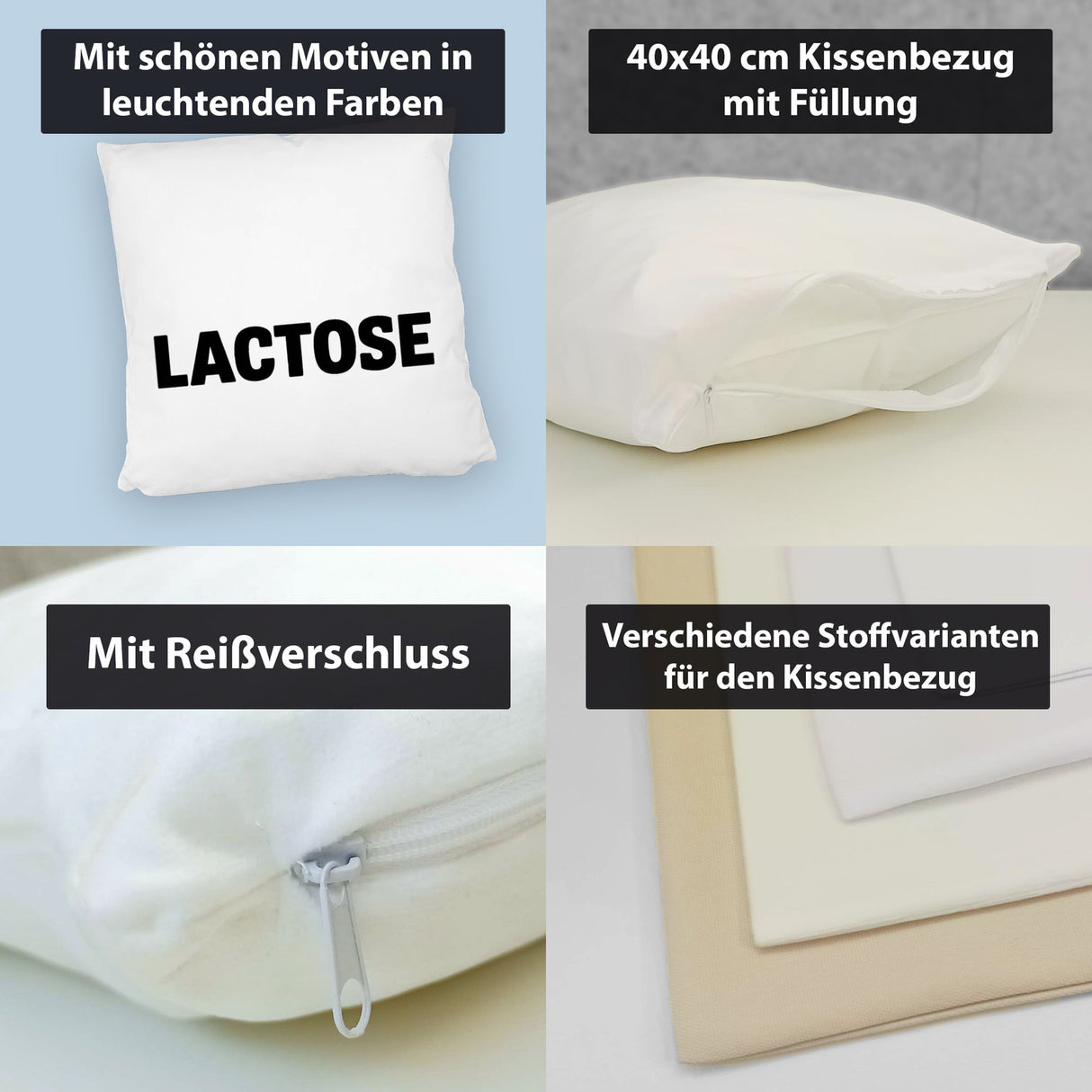 Alligator LACTOSE Kissen für Humorliebhaber