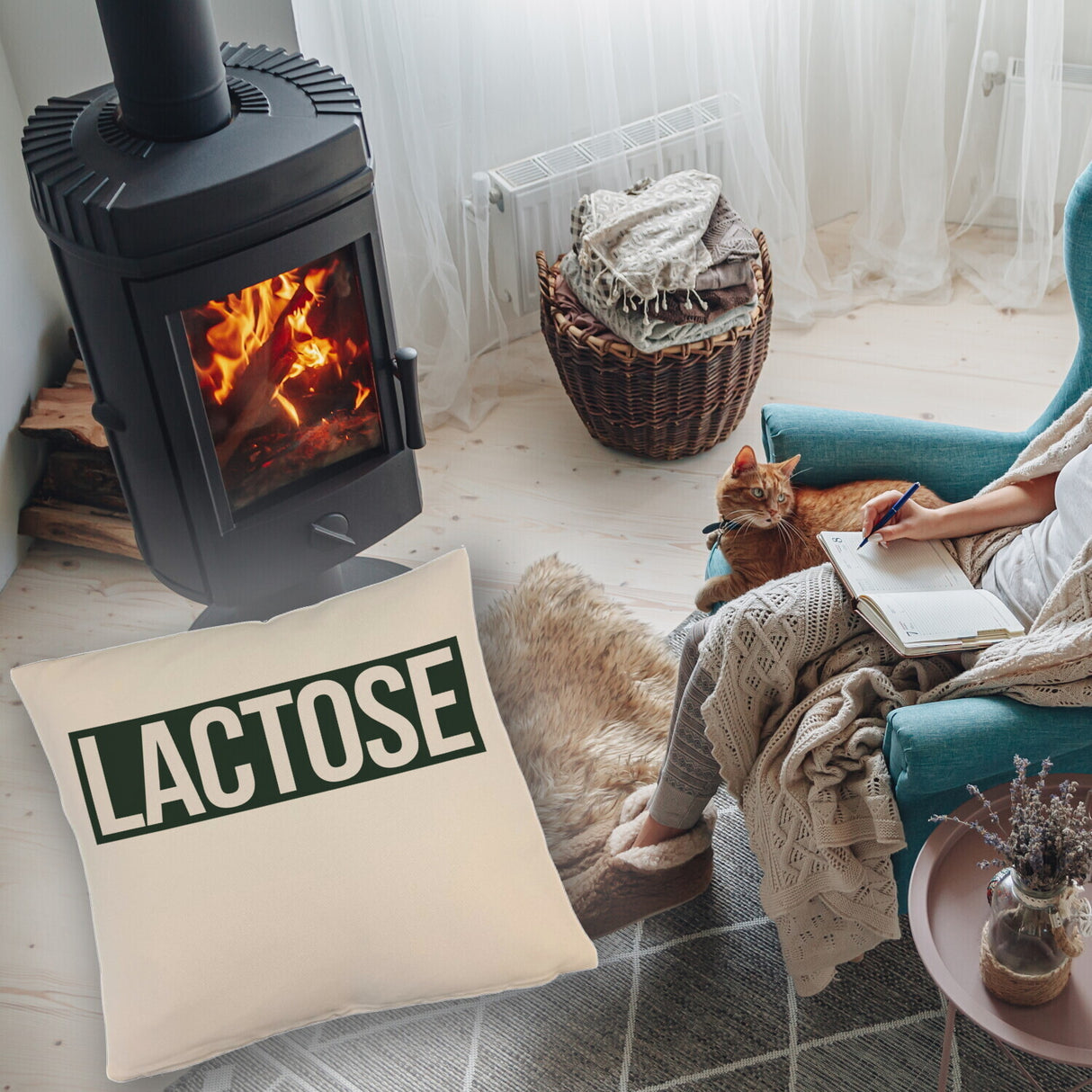 Krokodil LACTOSE Kissen für Menschen mit Humor