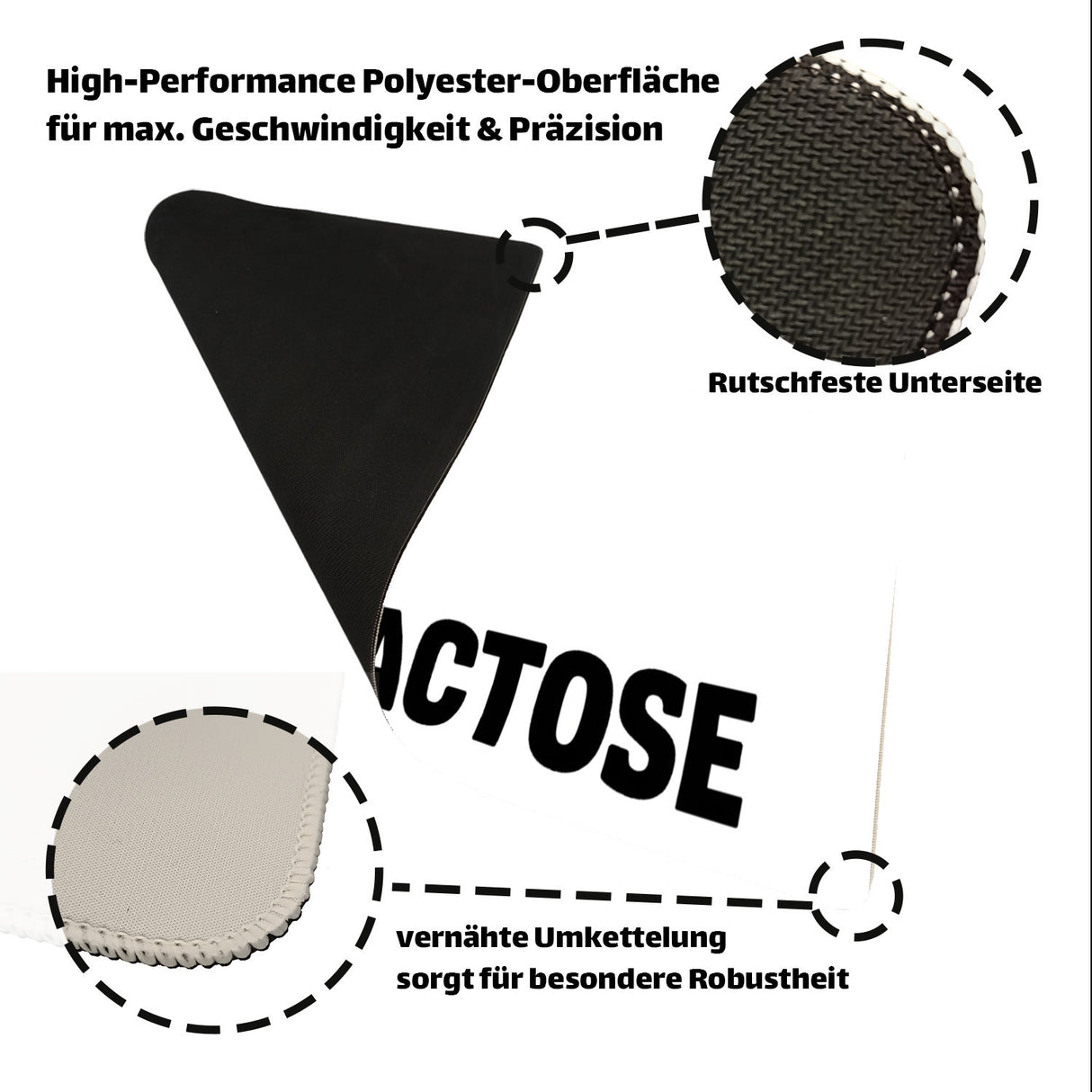 Alligator LACTOSE Schreibtischunterlage 69x31cm XXL Mauspad für Humorliebhaber