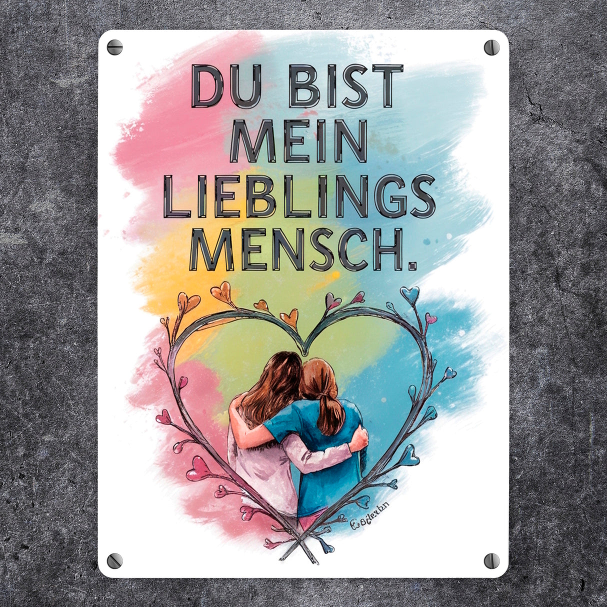 Bist mein Lieblingsmensch Metallschild in 15x20 cm - Zwei Freundinnen