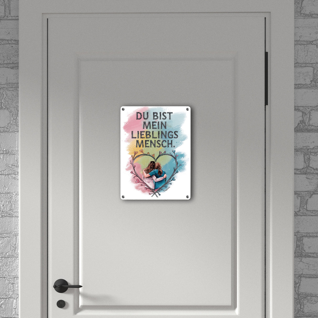 Bist mein Lieblingsmensch Metallschild in 15x20 cm - Zwei Freundinnen