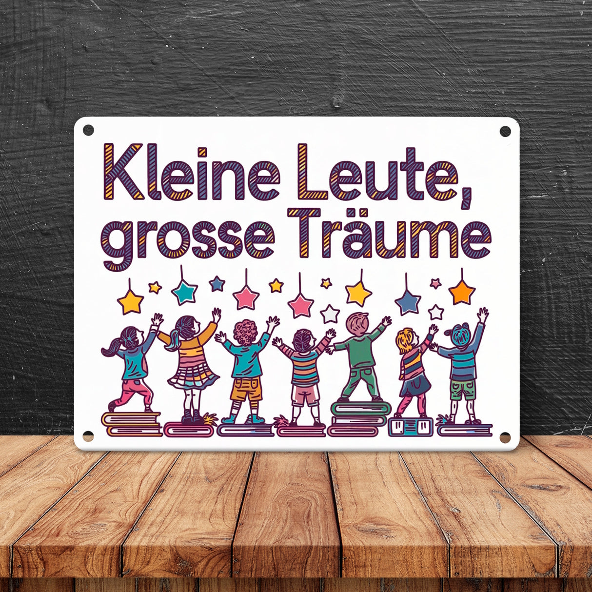 Kleine Leute große Träume Metallschild in 15x20 cm