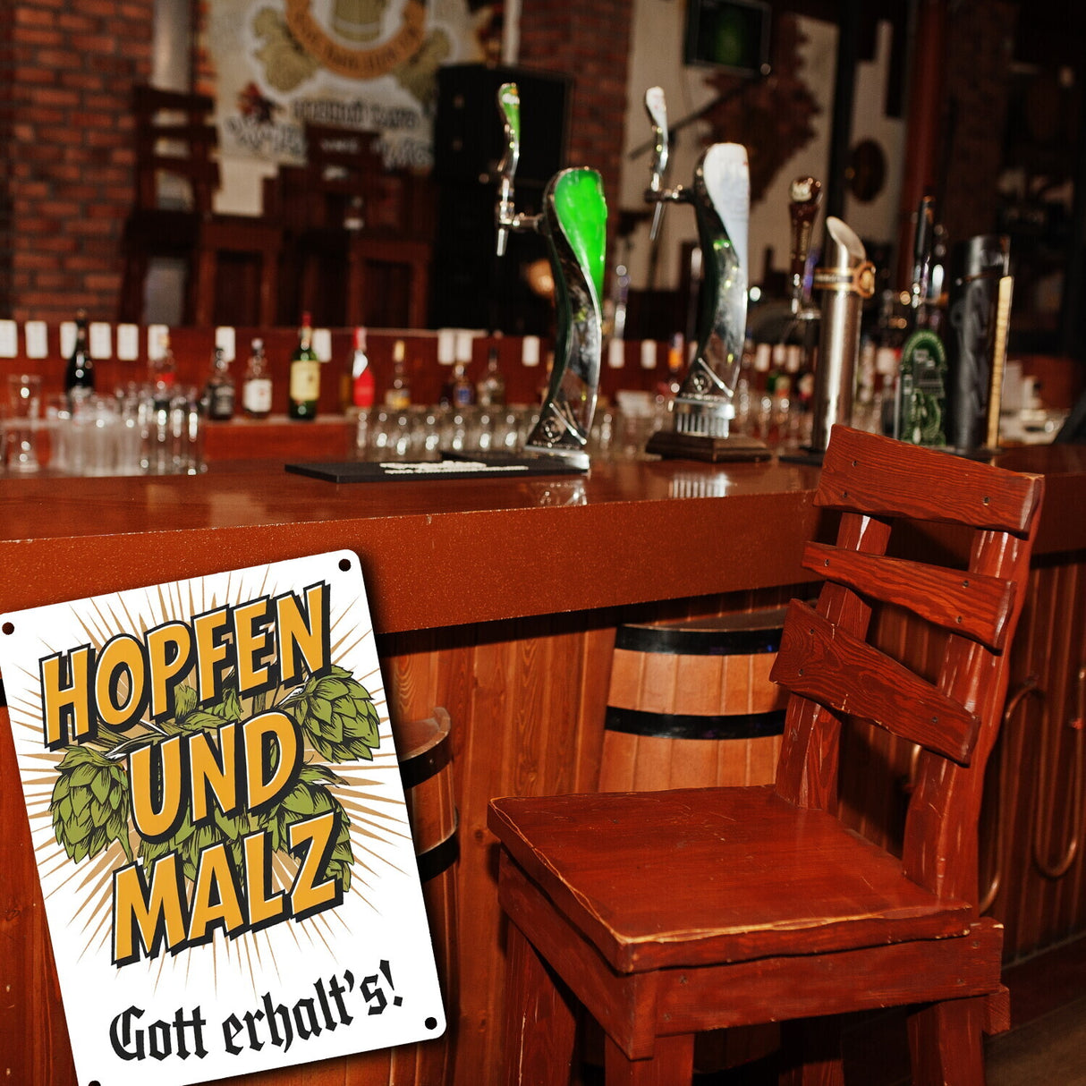 Hopfen und Malz, Gott erhalt's! Metallschild in 15x20 cm