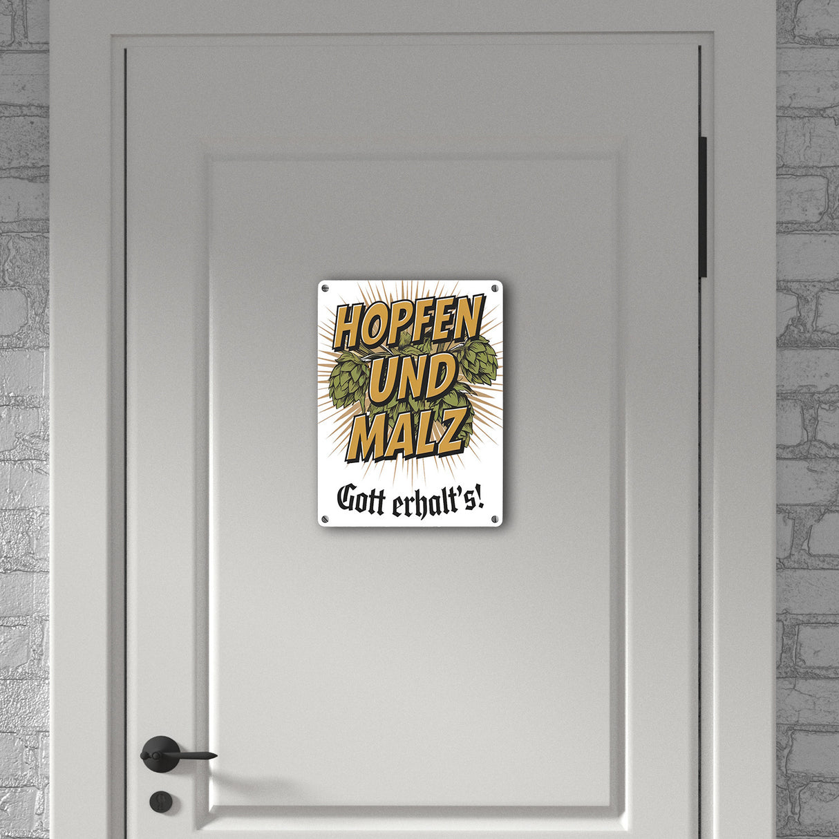 Hopfen und Malz, Gott erhalt's! Metallschild in 15x20 cm