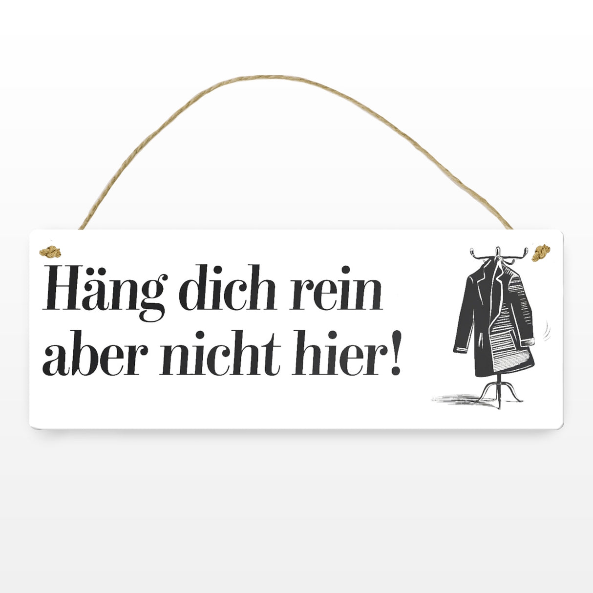 Kleiderbügel mit Mantel - Häng dich rein Metallschild