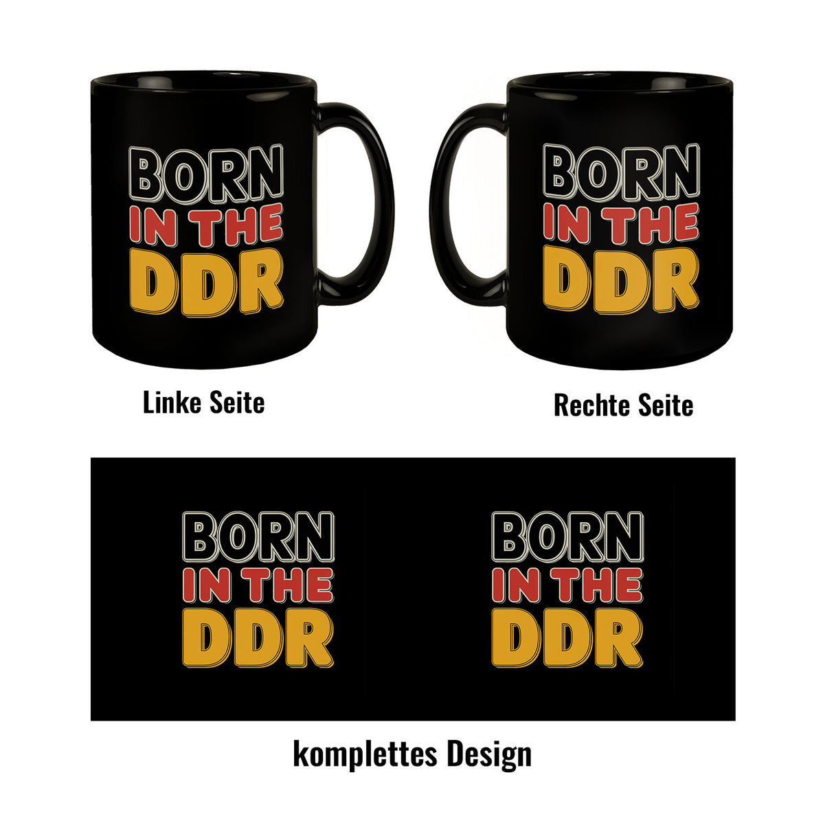 BORN in the DDR Retro Tasse Ostdeutsche Identität