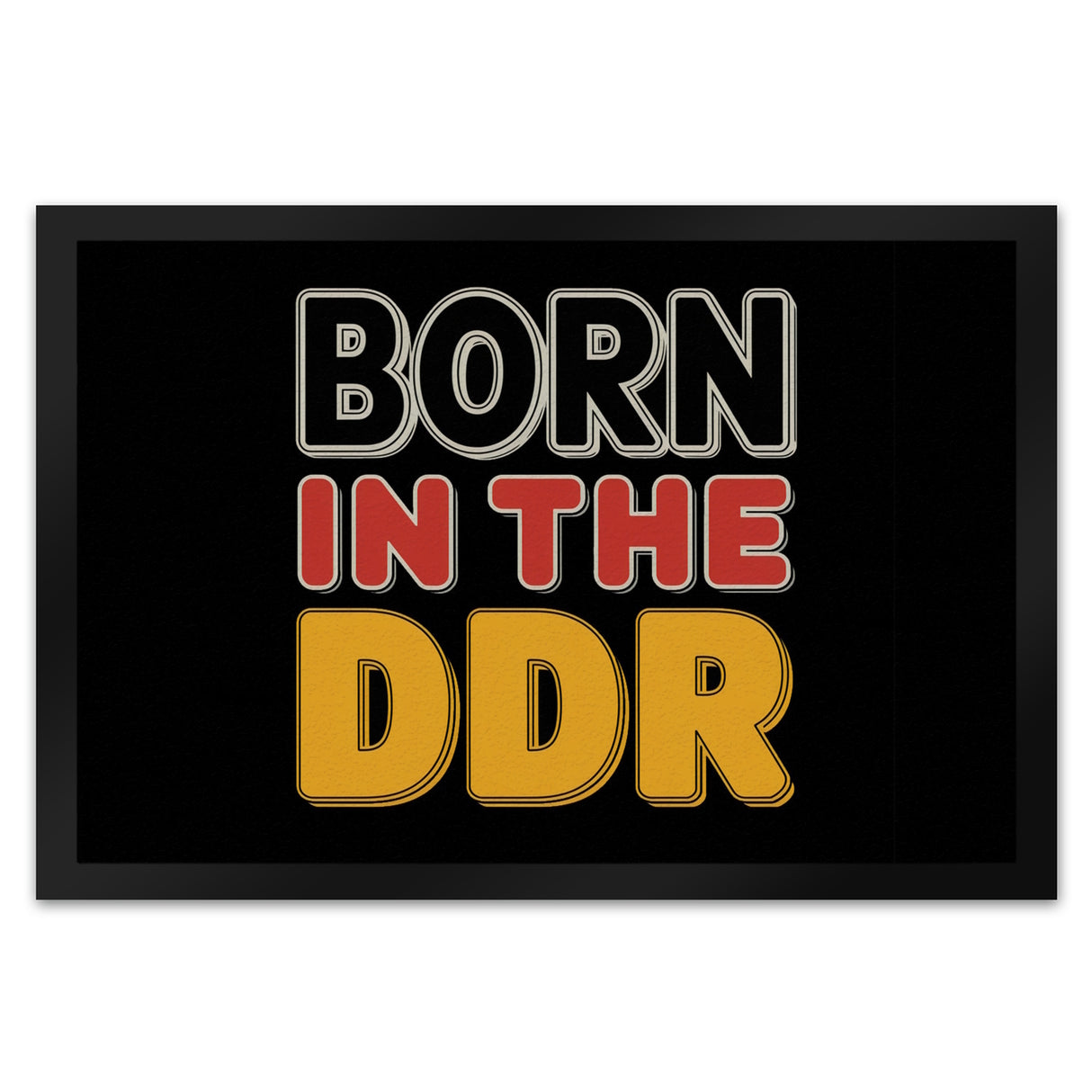 BORN in the DDR Retro Fußmatte in 35x50 cm Ostdeutsche Identität