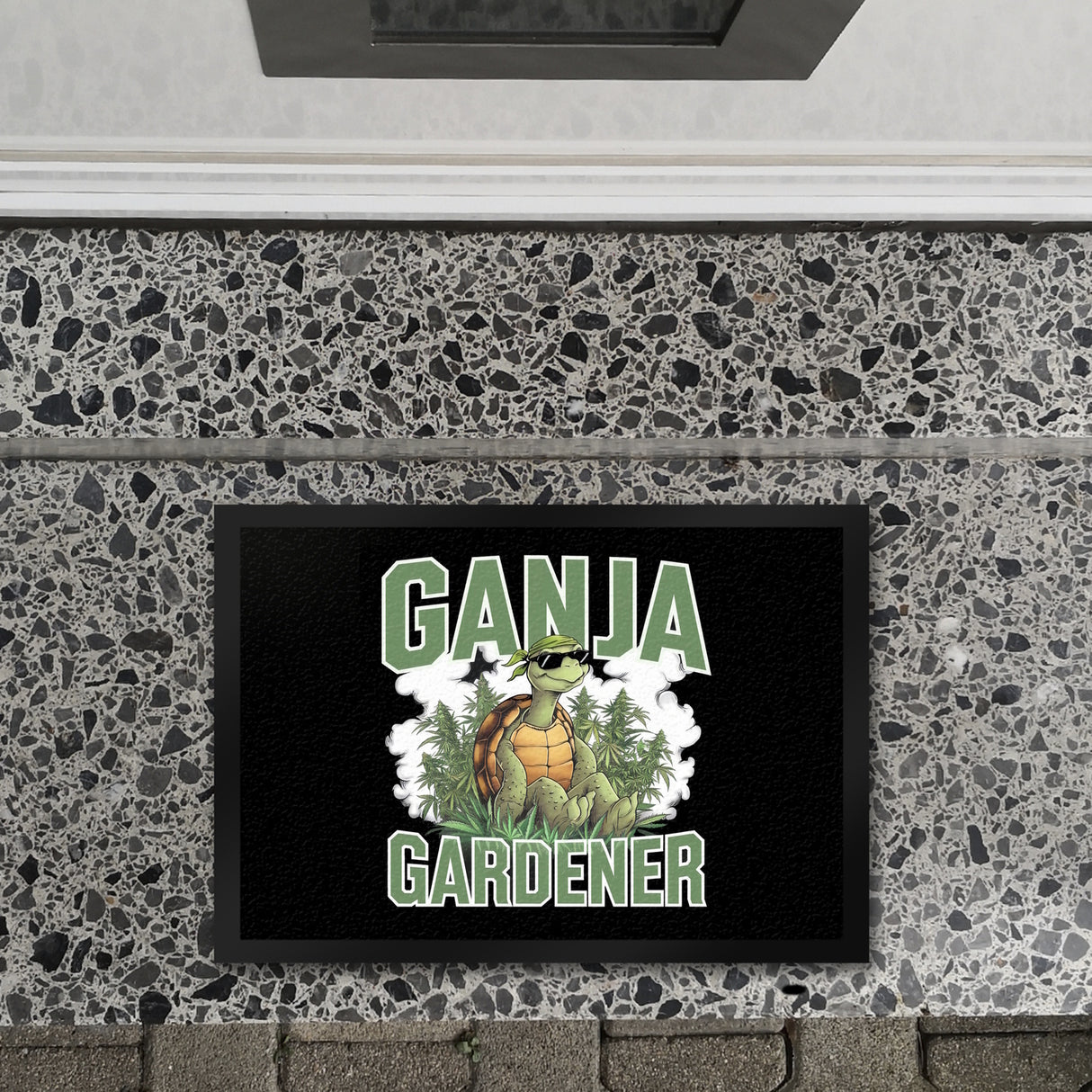 Schildkröte Ganja Gardener Fußmatte in 35x50 cm für Kiffer