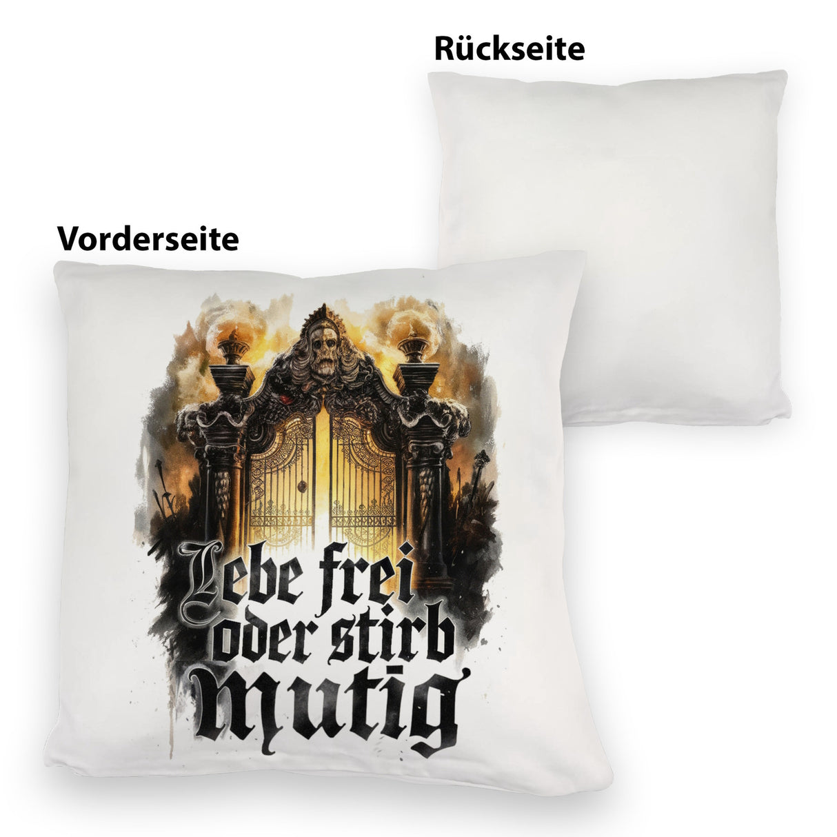 Lebe frei oder stirb mutig Kissen - Valhalla
