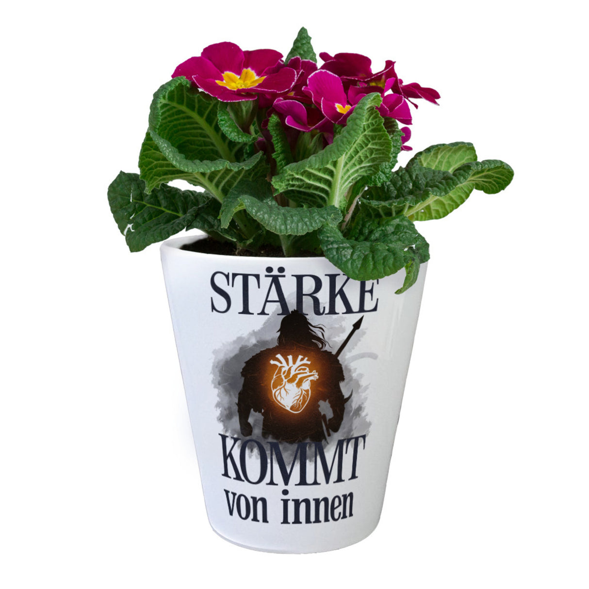Stärke kommt von innen Blumentopf - Silhouette Krieger