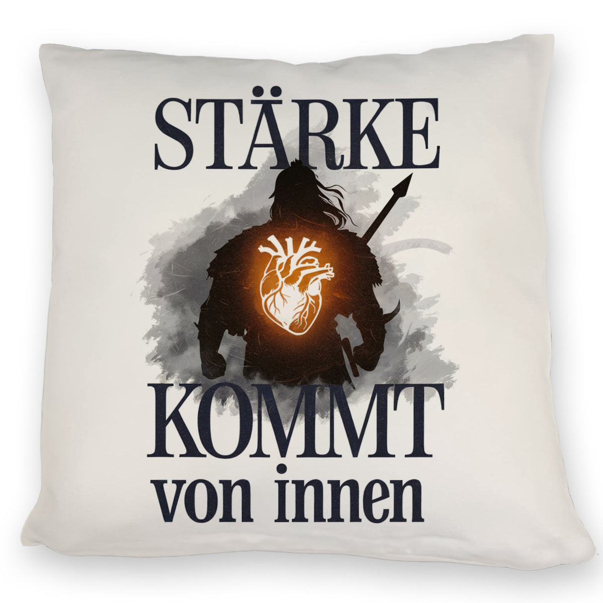 Stärke kommt von innen Kissen - Silhouette Krieger