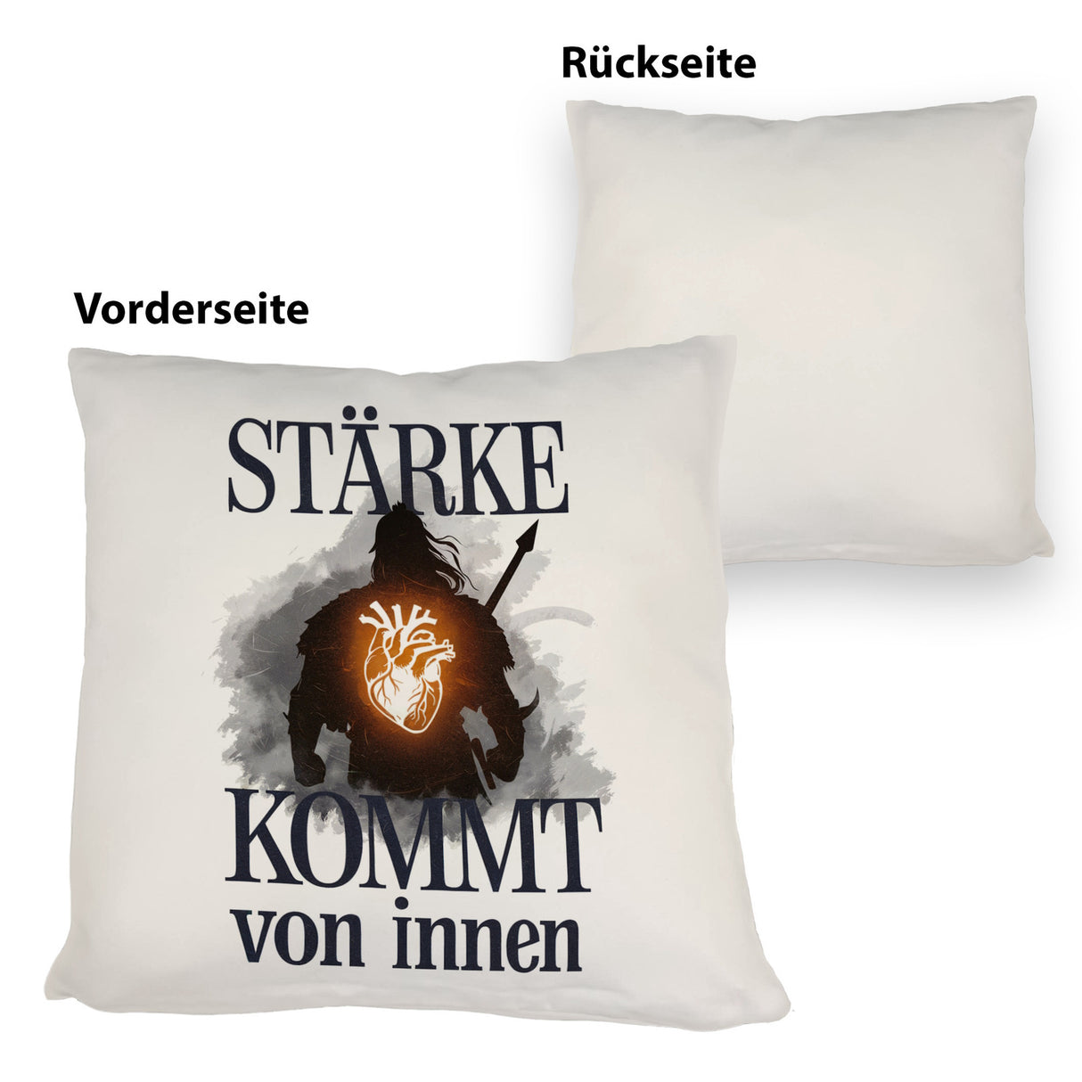 Stärke kommt von innen Kissen - Silhouette Krieger