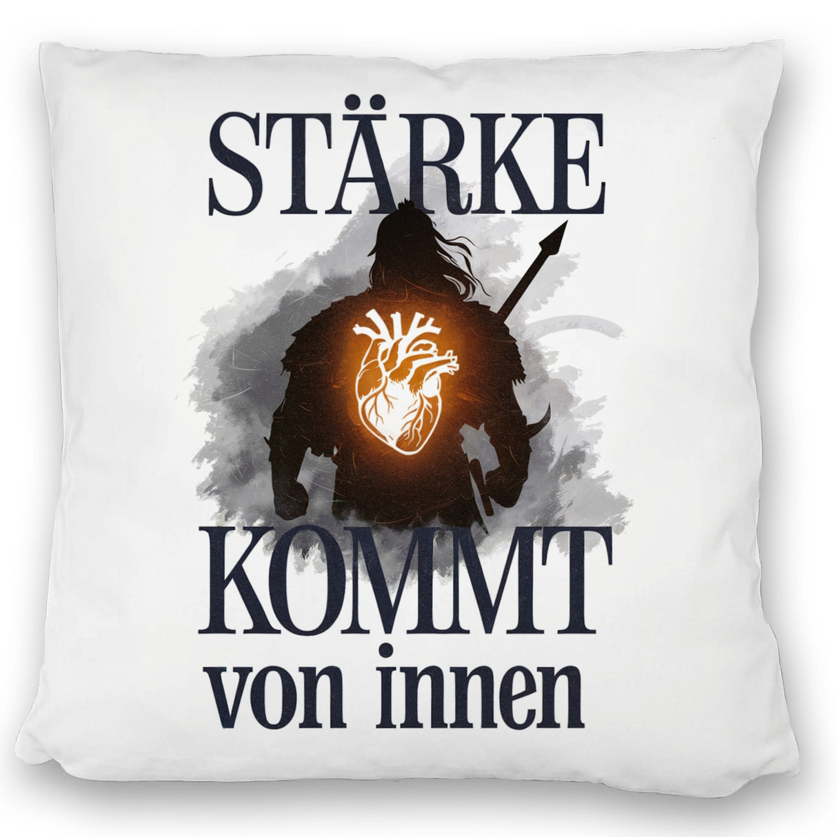 Stärke kommt von innen Kissen - Silhouette Krieger