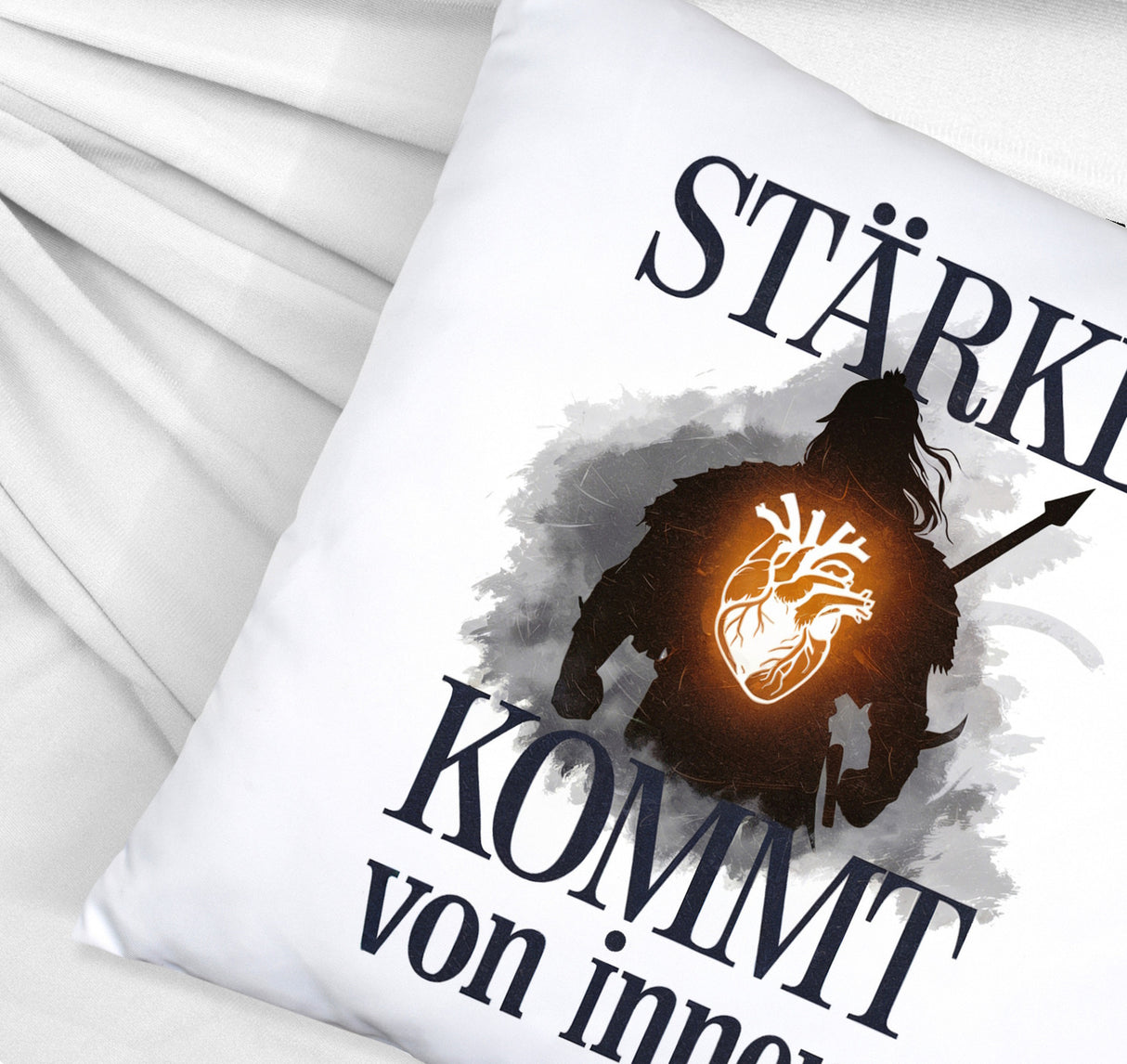 Stärke kommt von innen Kissen - Silhouette Krieger