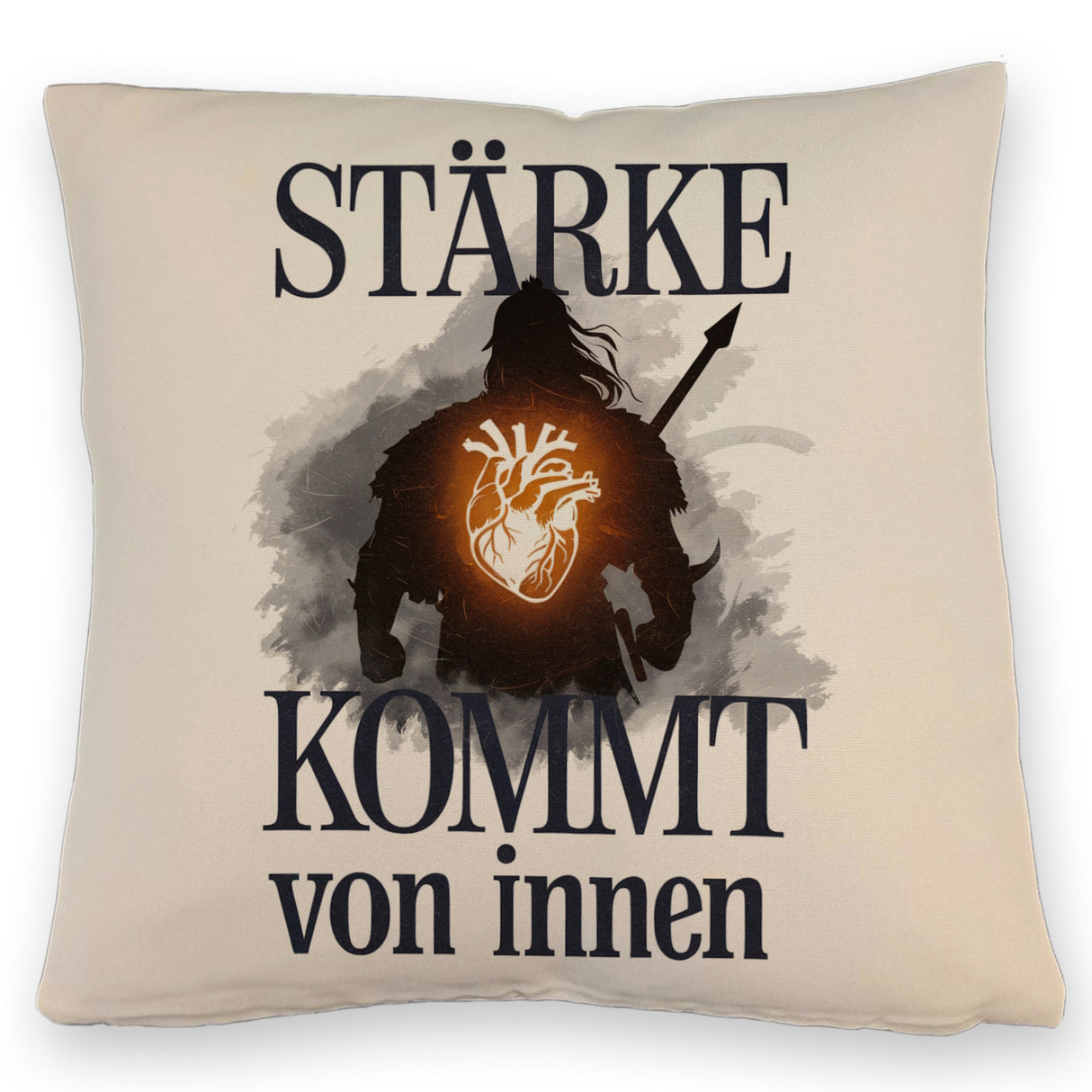 Stärke kommt von innen Kissen - Silhouette Krieger