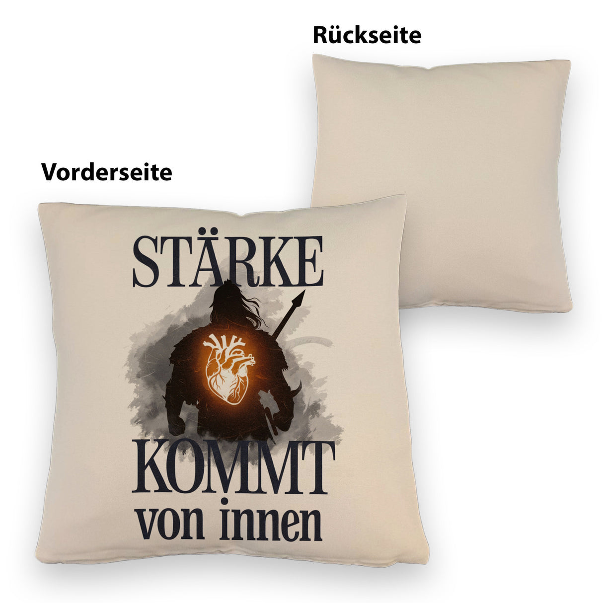 Stärke kommt von innen Kissen - Silhouette Krieger