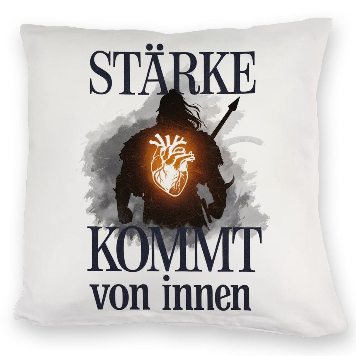 Stärke kommt von innen Kissen - Silhouette Krieger