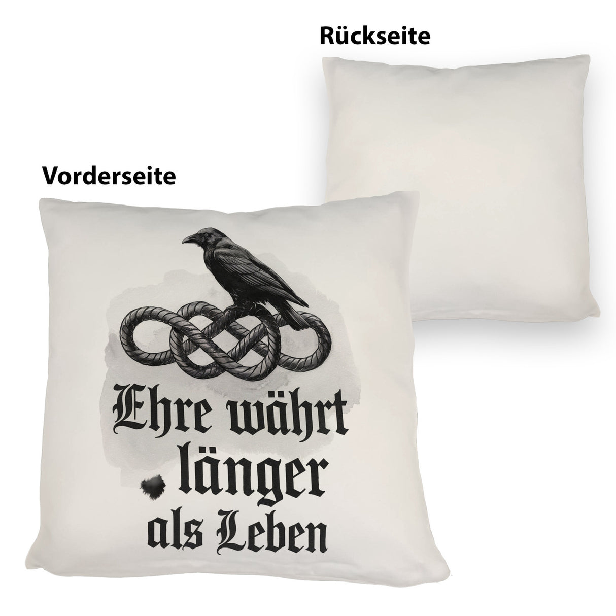 Ehre währt länger als Leben Kissen - Rabe auf Knoten